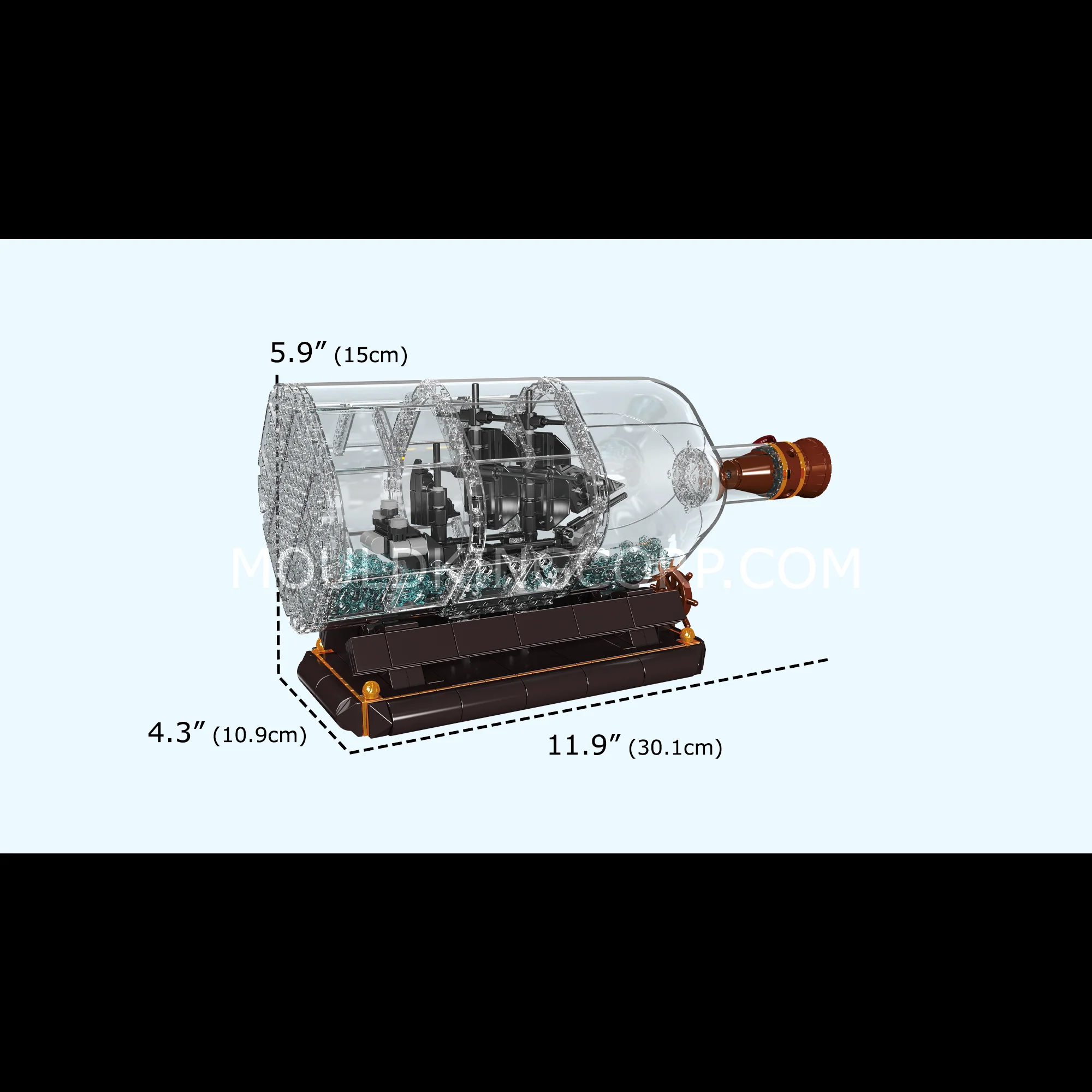 Mould King 10070S Ship-In-a-Bottle Model Building Set | 822 Pcs - Image 6
