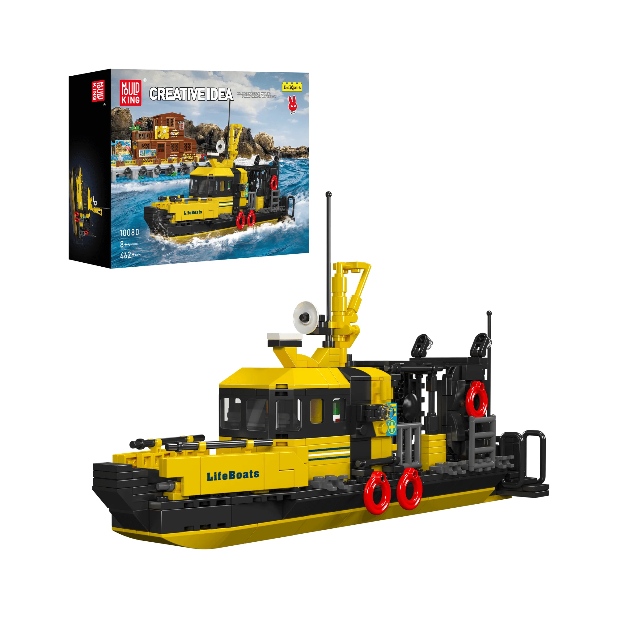 Mould King 10080 Norwegian Multi-functional Lifeboat Building Set | 462 Pcs