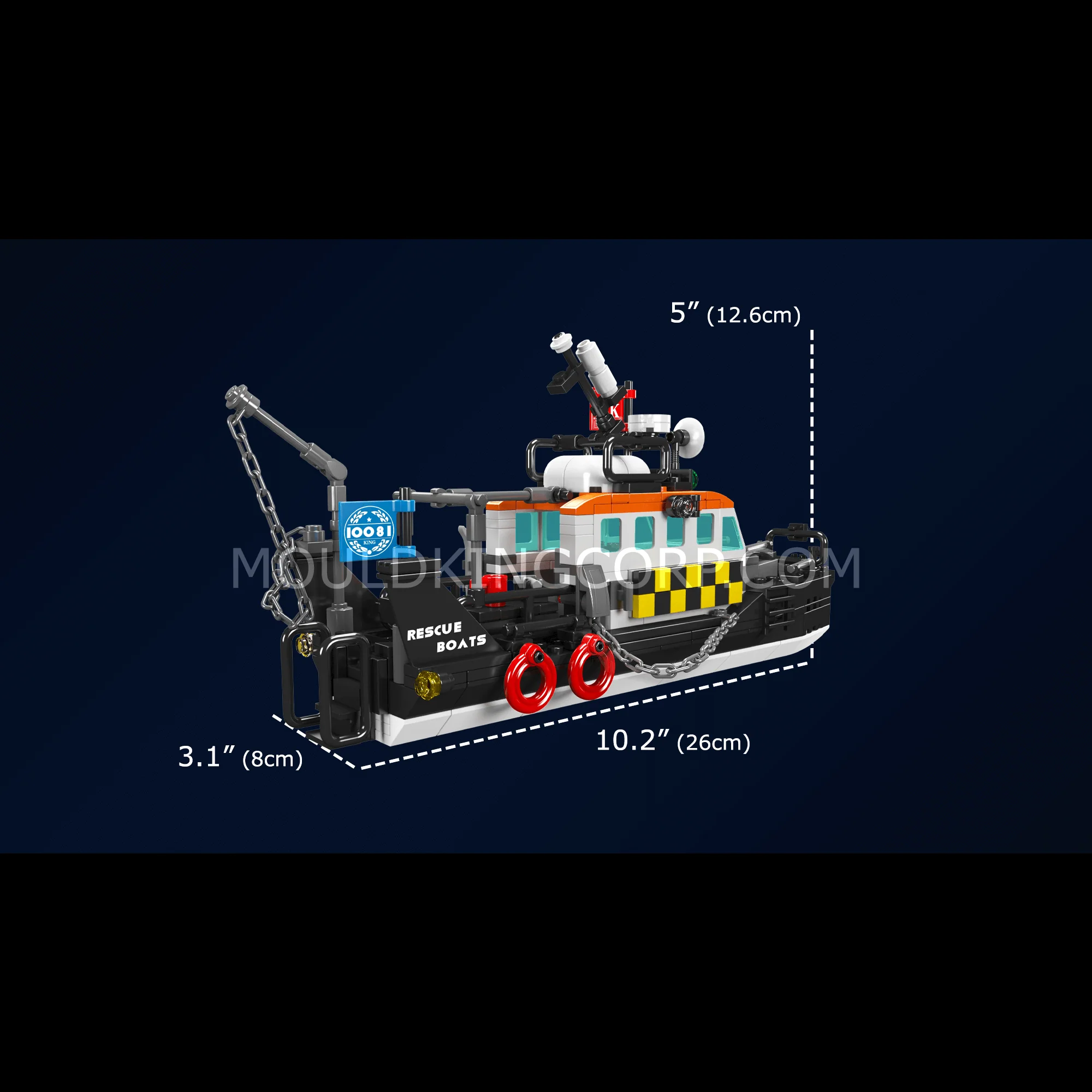 Mould King 10081 British Multi-functional Rescue Boat Building Set | 364 Pcs - Image 6