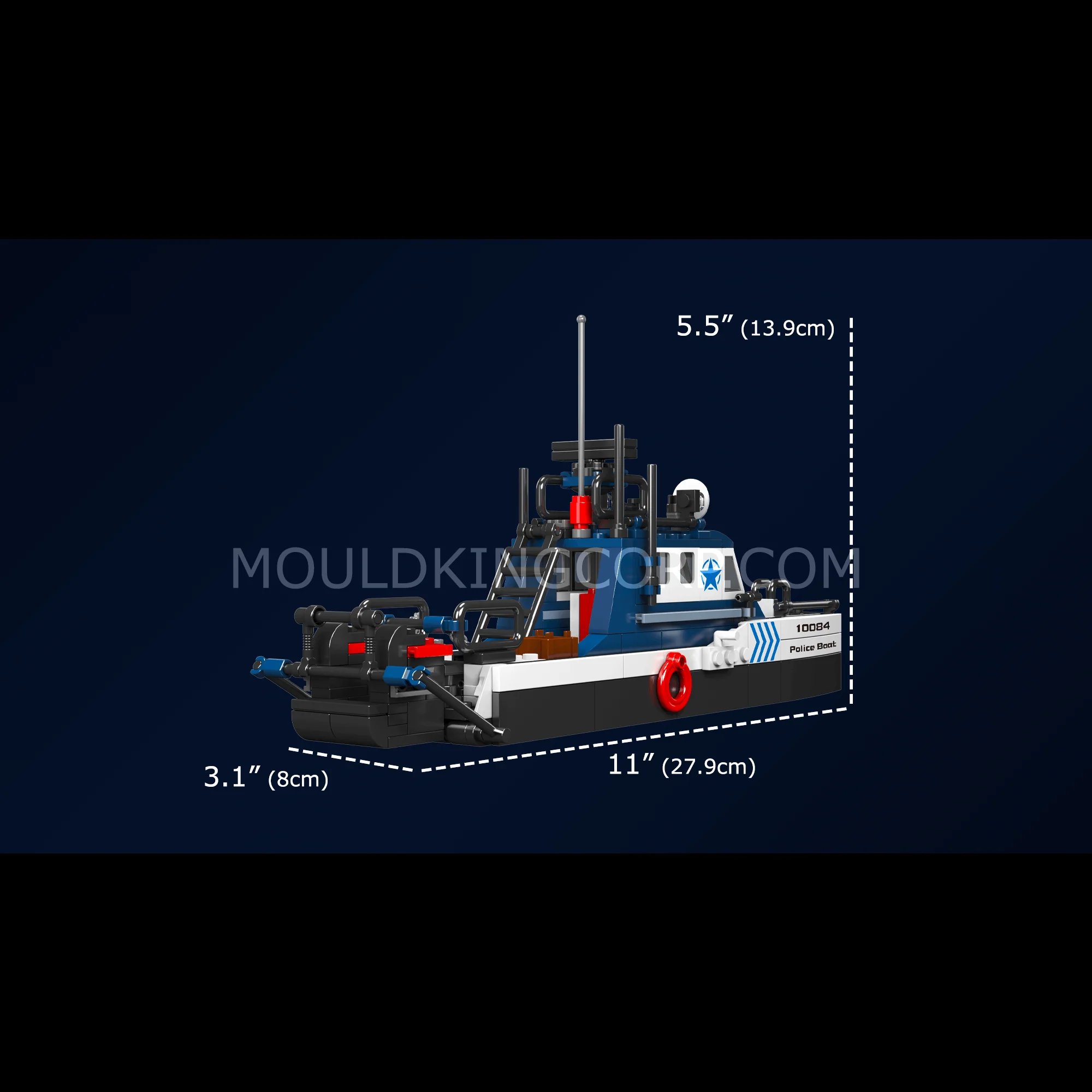 Mould King 10084 Police Boat Building Set | 413 Pcs - Image 6