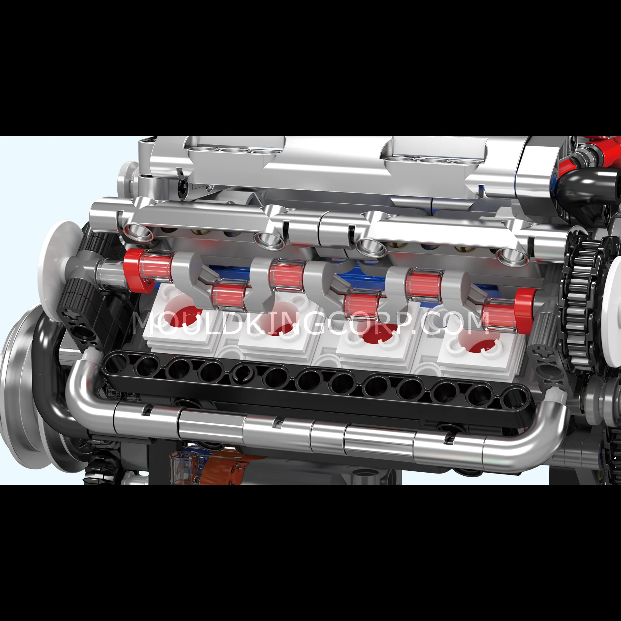 Mould King 10088 Motorised V8 Engine Building Set | 535 Pcs - Image 4