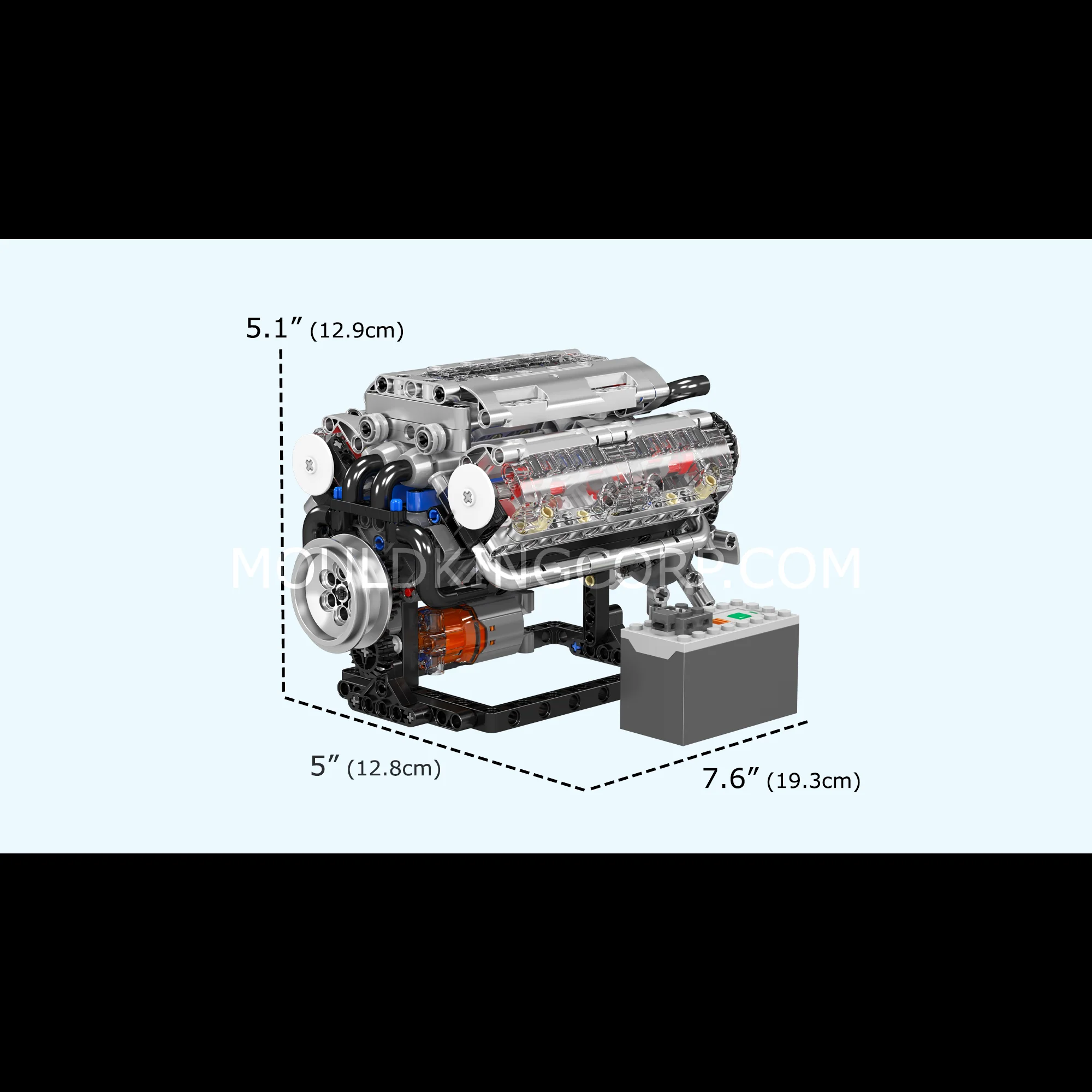 Mould King 10088 Motorised V8 Engine Building Set | 535 Pcs - Image 6