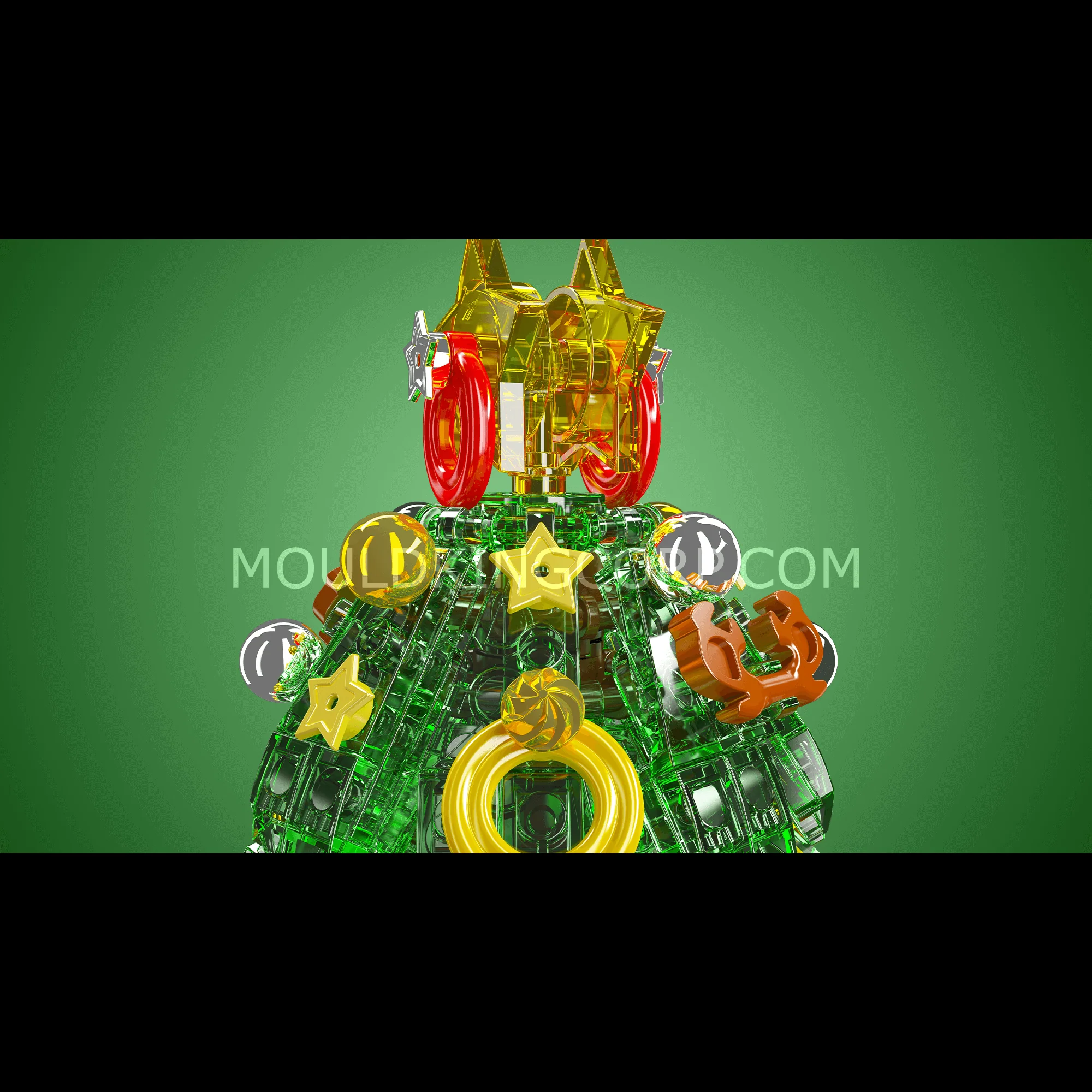 Mould King 10090 Christmas Tree Music Box Building Set | 688 PCS - Image 4