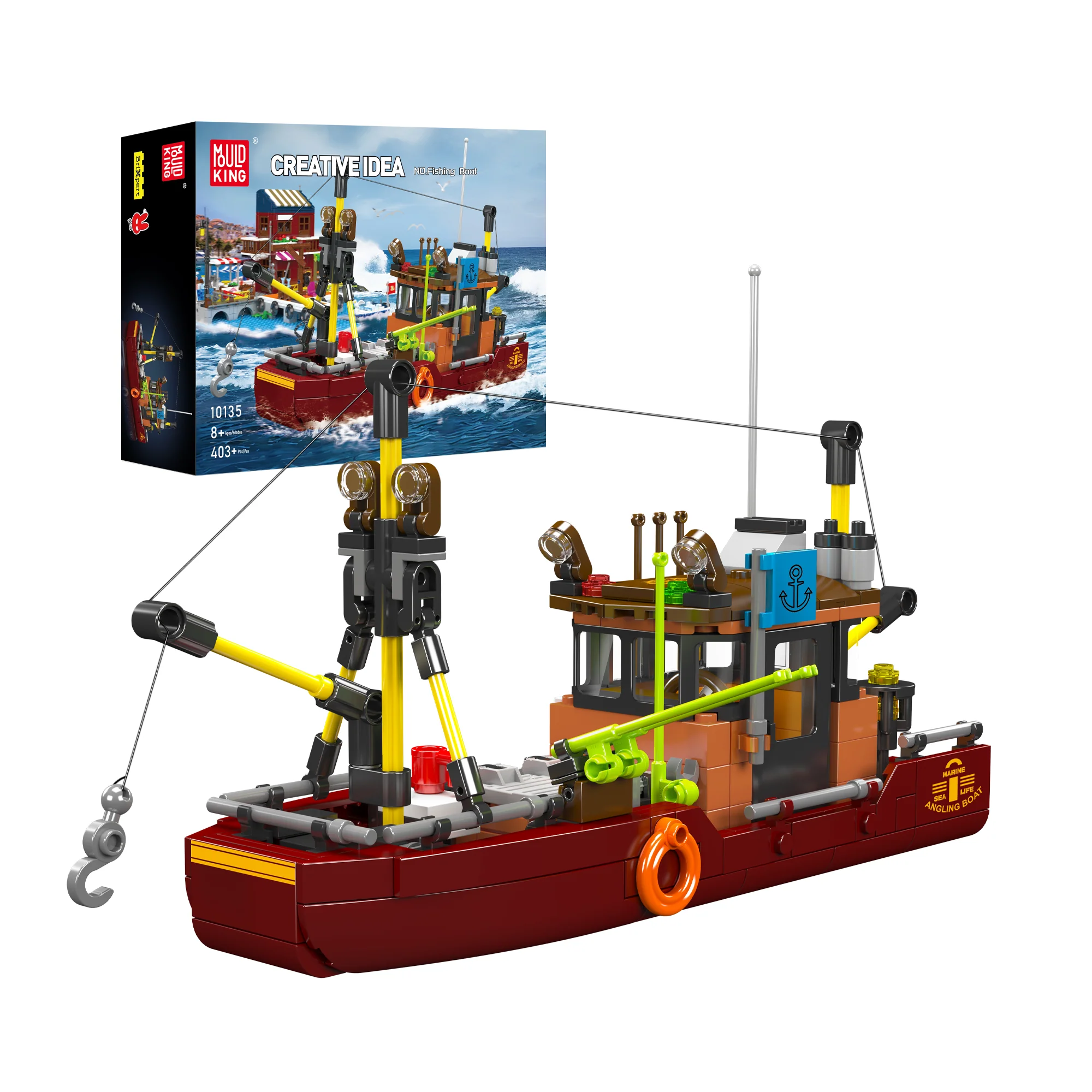 Mould King 10135 Angling Boat Building Set | 403 Pcs