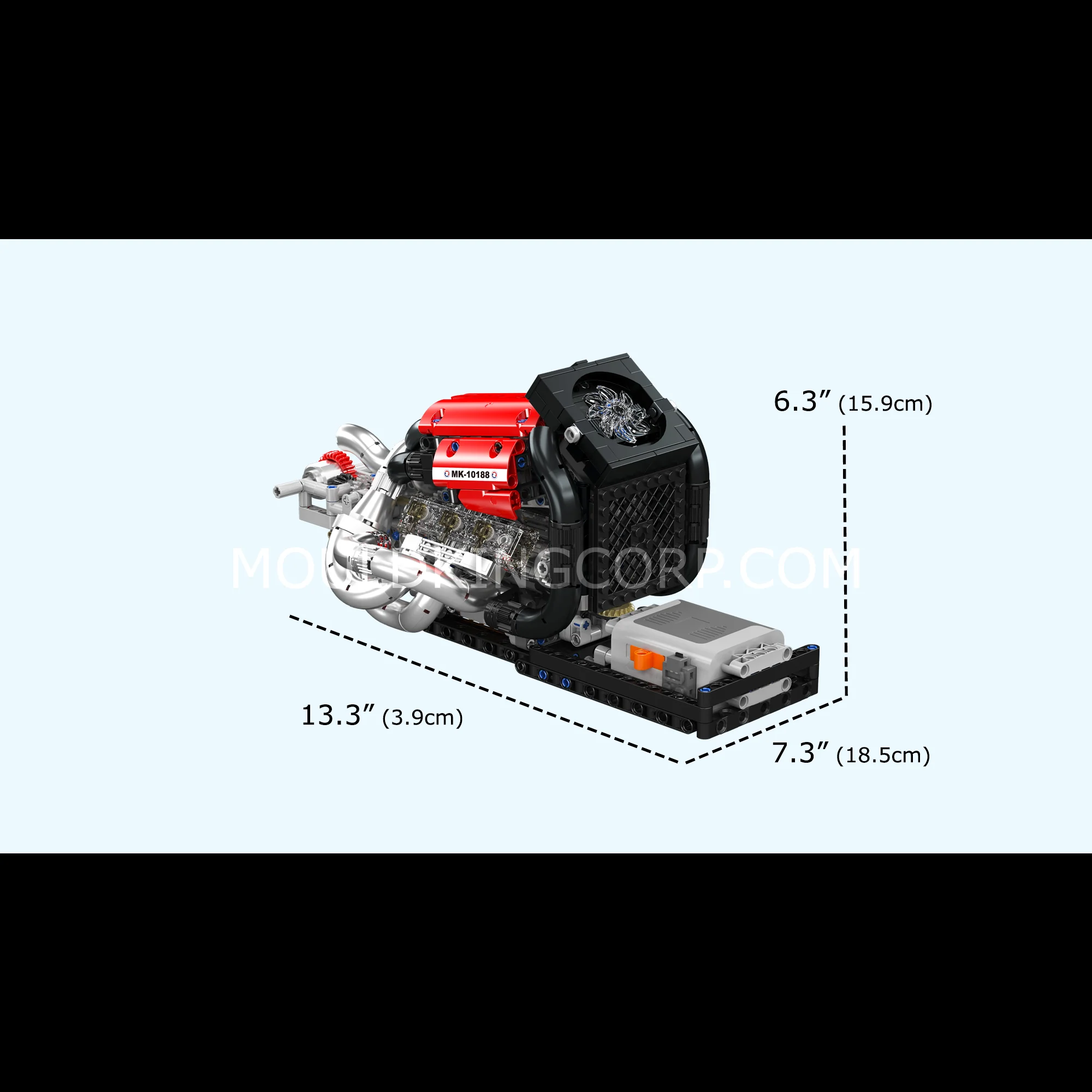 Mould King 10188 Motorized STR13 V6 Engine Model Building Kit | 980 Pcs - Image 6