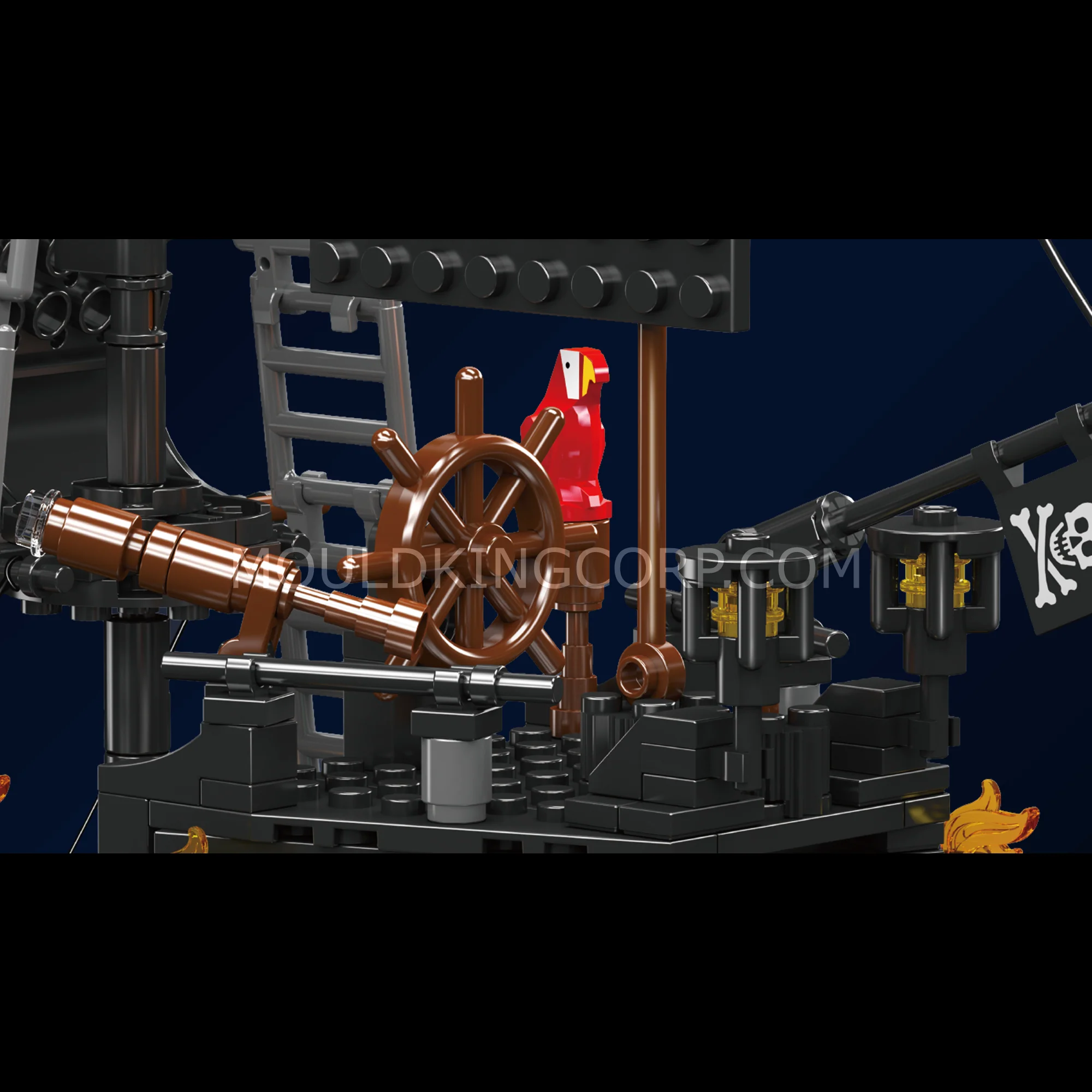 Mould King 10195 Black Pearl Pirate Ship Building Set | 932 Pieces - Image 2