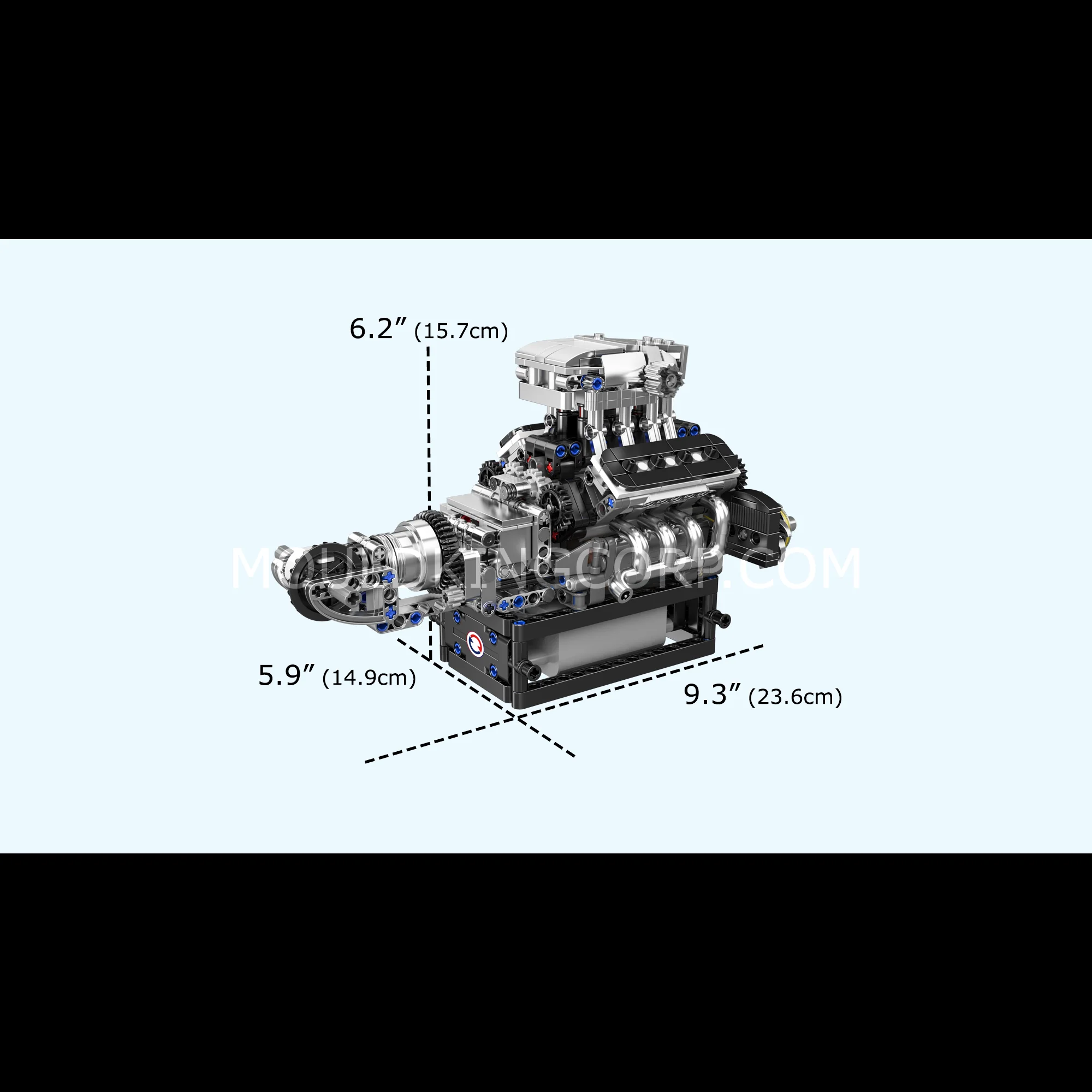 Mould King 10206 Turbocharged V8 Engine Building Set | 737 Pcs - Image 6