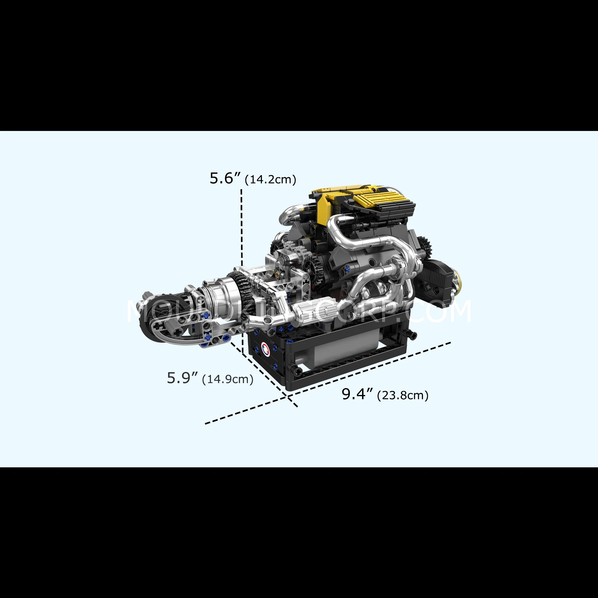 Mould King 10207 PAG Turbocharged V8 Engine Building Set | 761 Pcs - Image 6