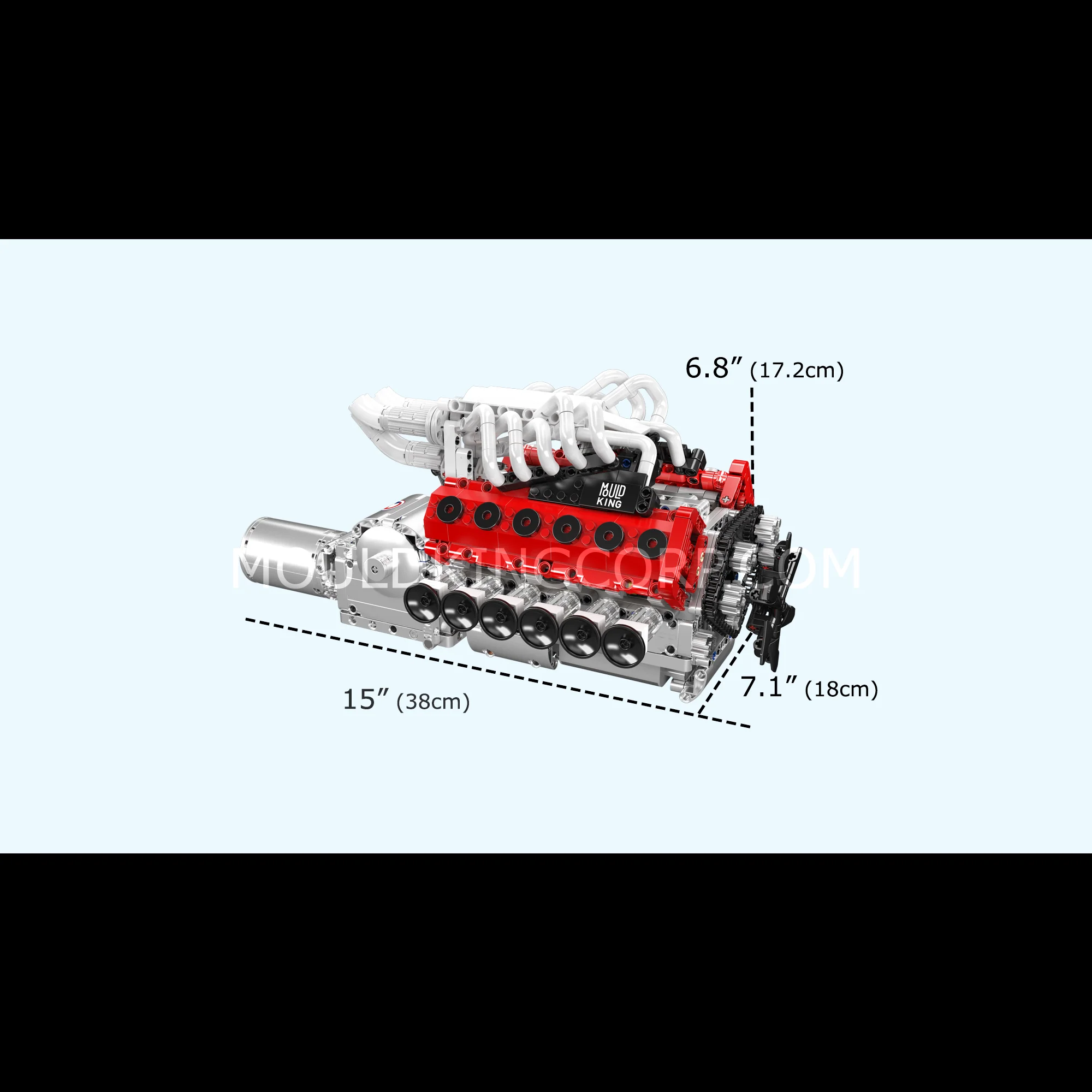 Mould King 10210 Motorized V12 Naturally Aspirated Engine Model Building Block Set | 1,366 Pcs - Image 6