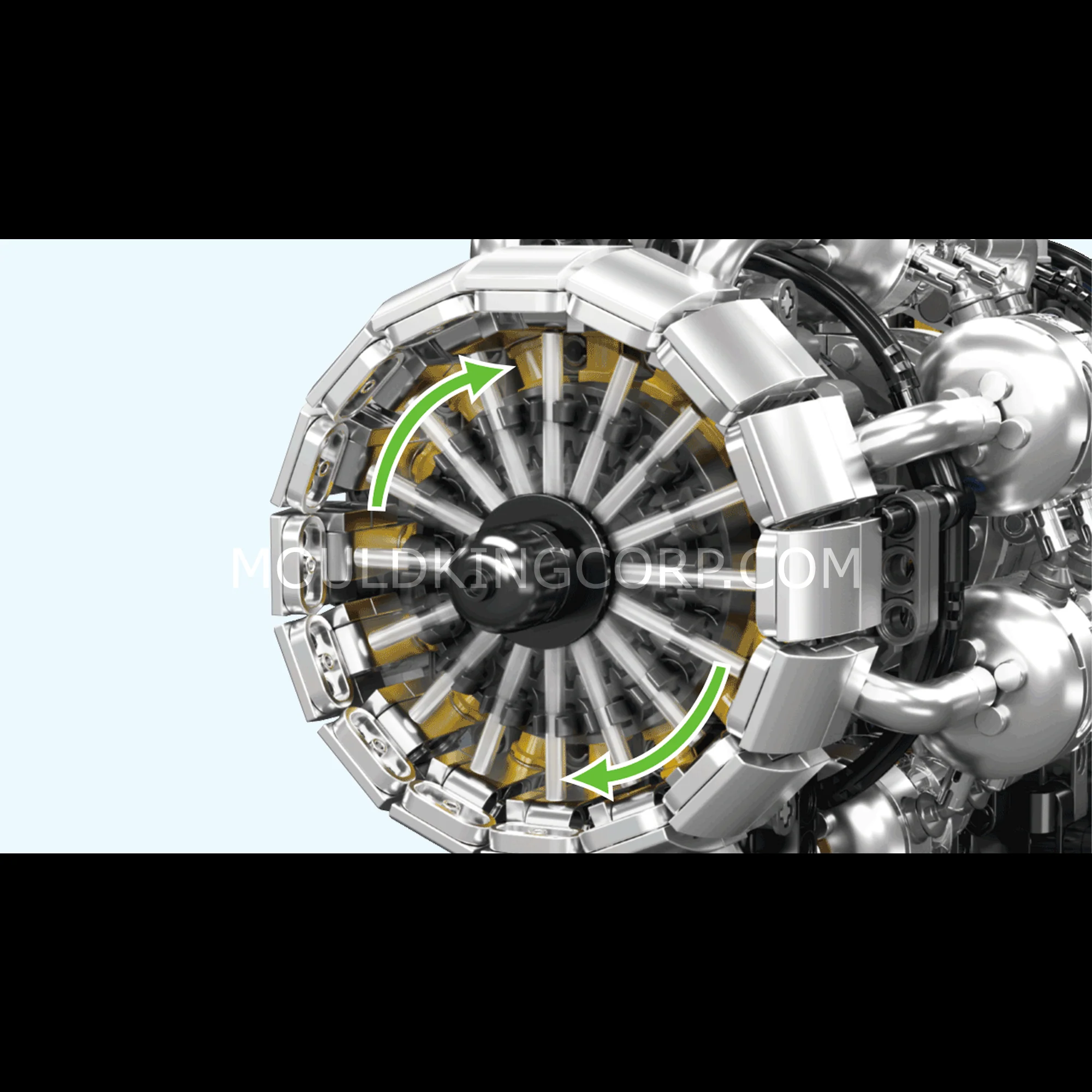 Mould King 10216 Turbojet Engine Mechanical Model Building Set | 1,214 Pcs - Image 3