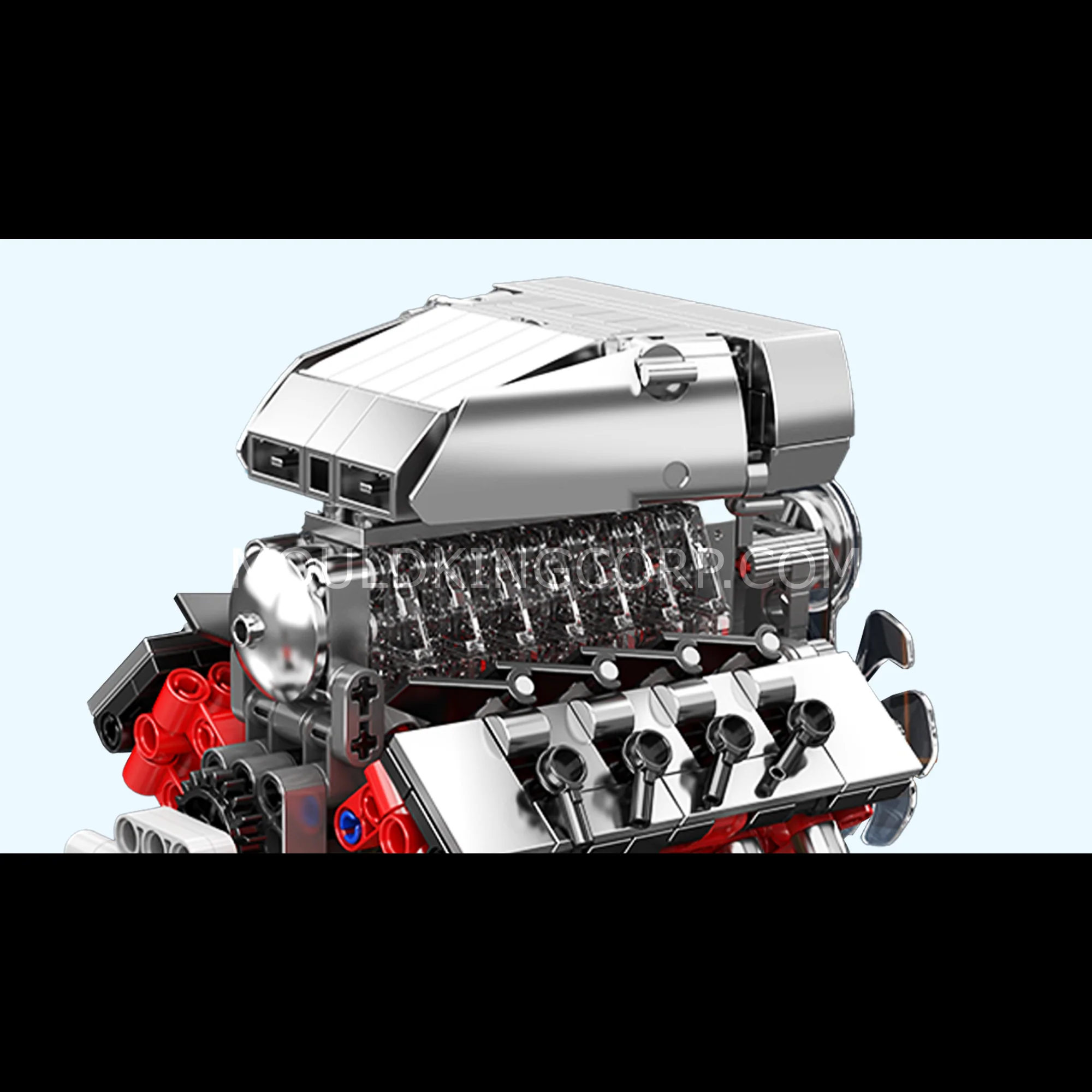 Mould King 10225 American Muscle Car V8 Engine with Gearbox Building Set | 855 Pcs - Image 5