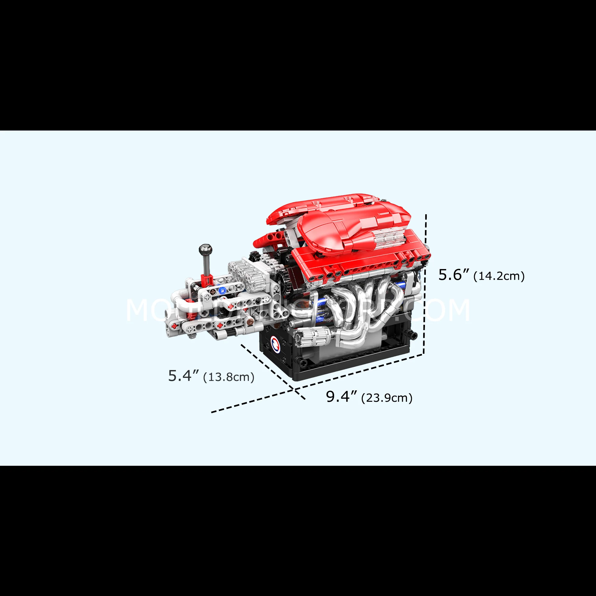 Mould King 10226 V12 Supercar Engine with Transmission Building Set | 863 Pcs - Image 6