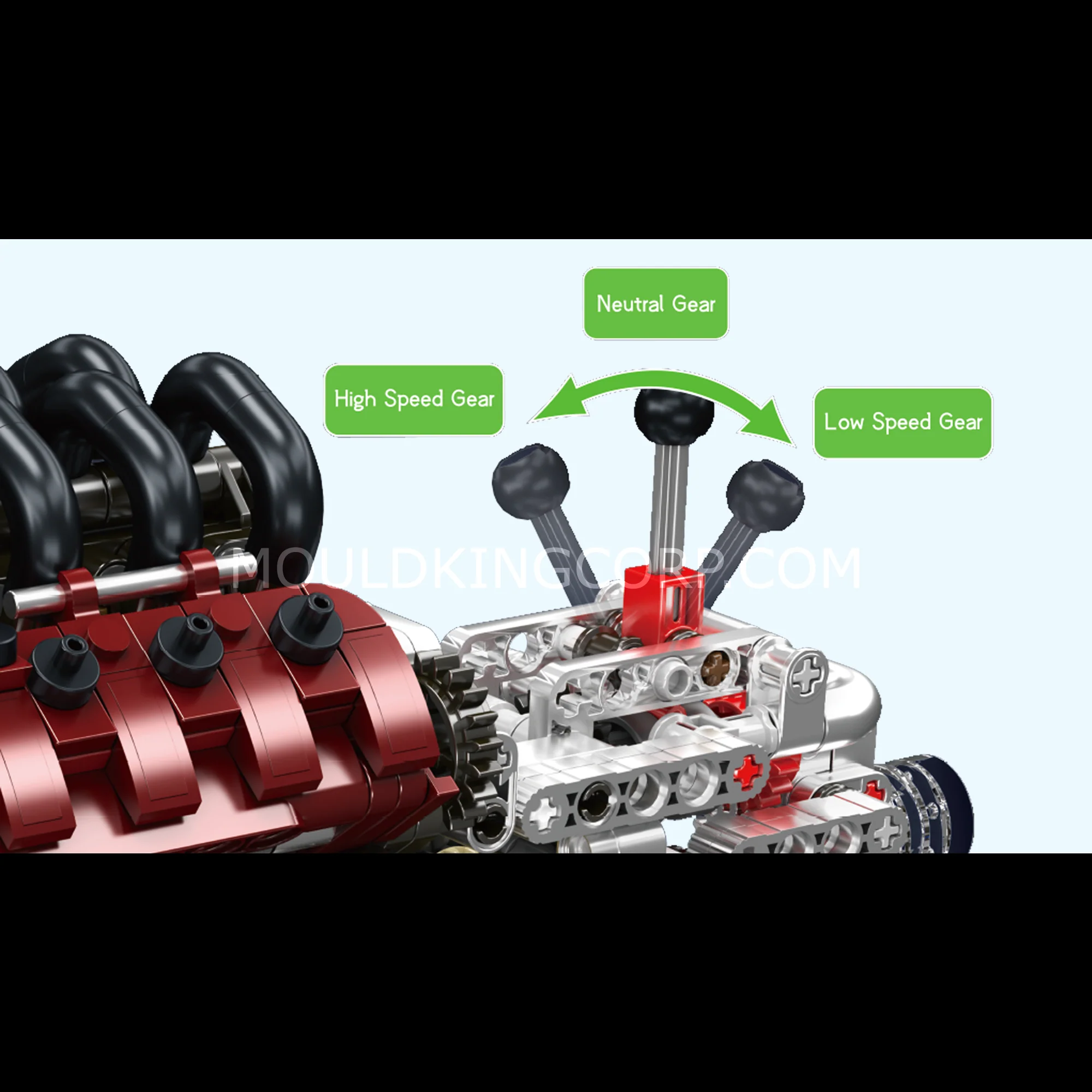 Mould King 10227 V8 Engine with Transmission Building Block Set | 787 Pcs - Image 2