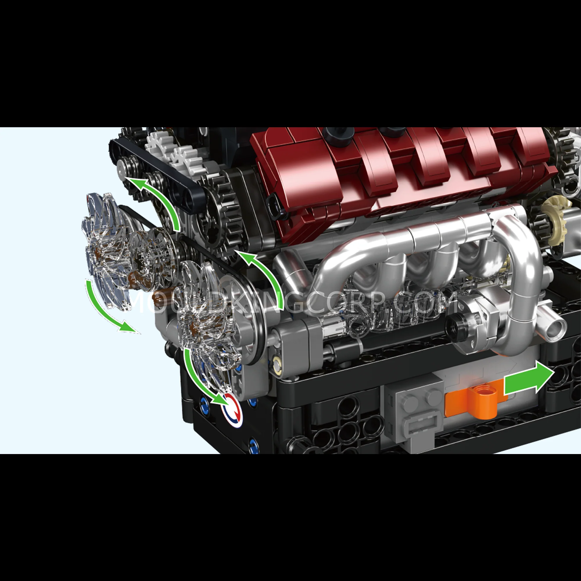Mould King 10227 V8 Engine with Transmission Building Block Set | 787 Pcs - Image 3