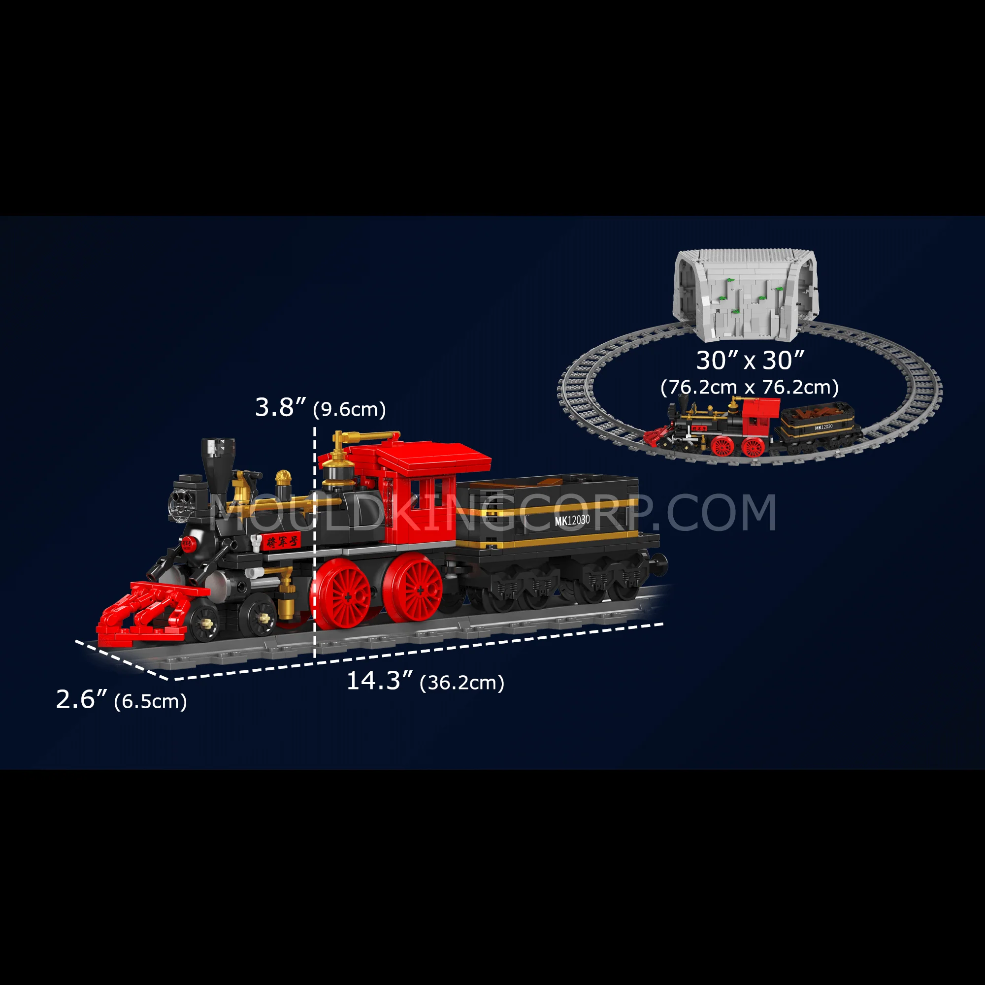 Mould King 12030 The General Locomotive Building Set | 977 Pcs - Image 6