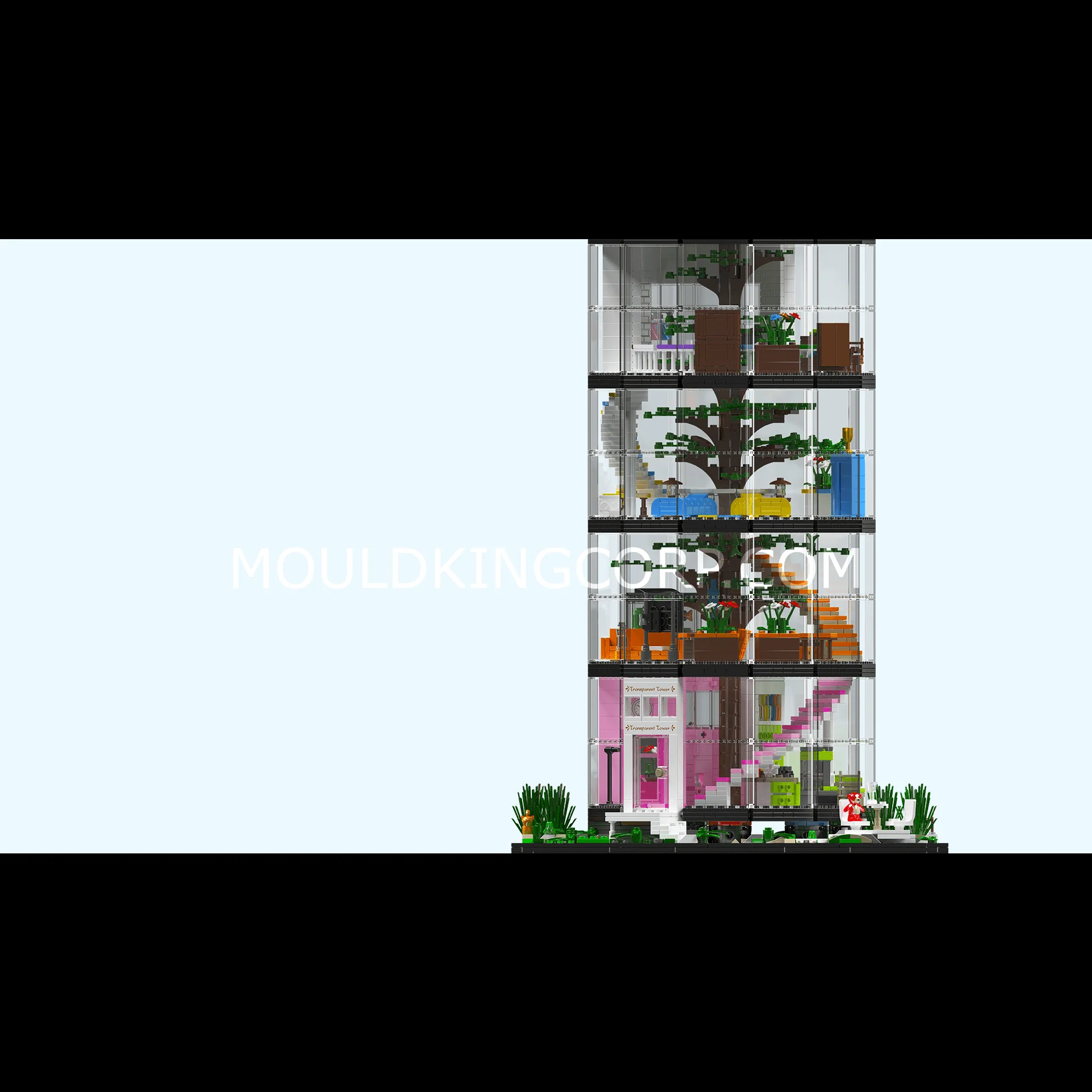 Mould King 16013 Transparent Urban Oasis Building Set | 3,466 Pcs - Image 2