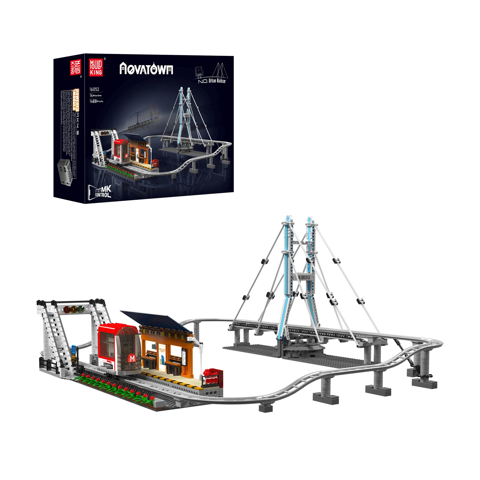 Mould King 16052 Motorised Monorail Building Set | 1,488 Pcs