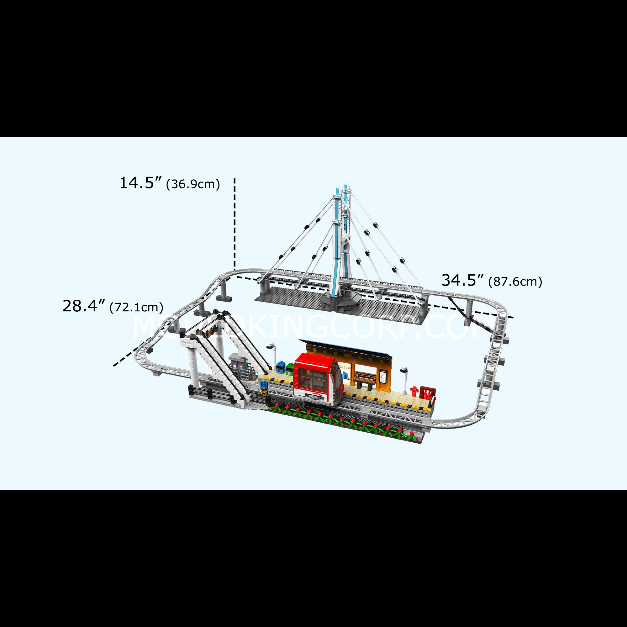 Mould King 16052 Motorised Monorail Building Set | 1,488 Pcs - Image 6