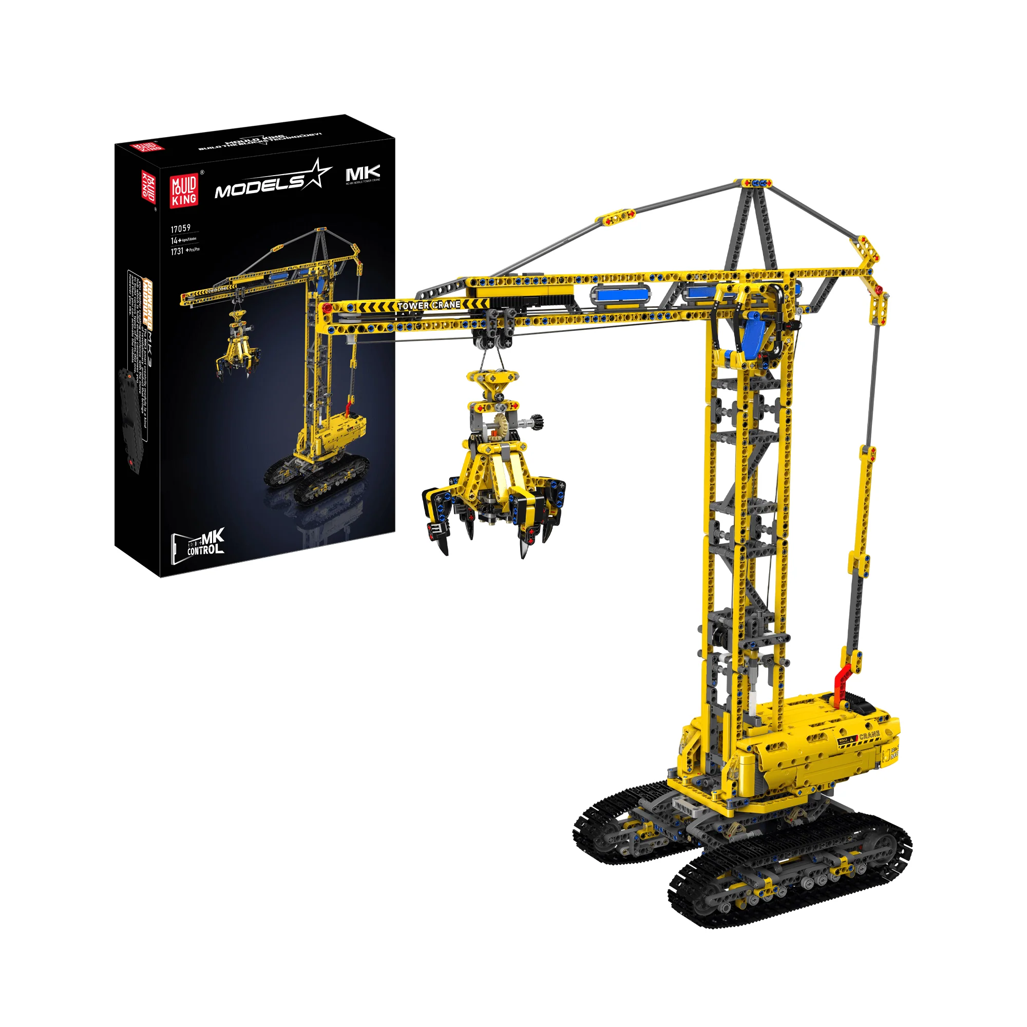 Mould King 17059 Crawler Tower Crane Building Set | 1,731 Pcs