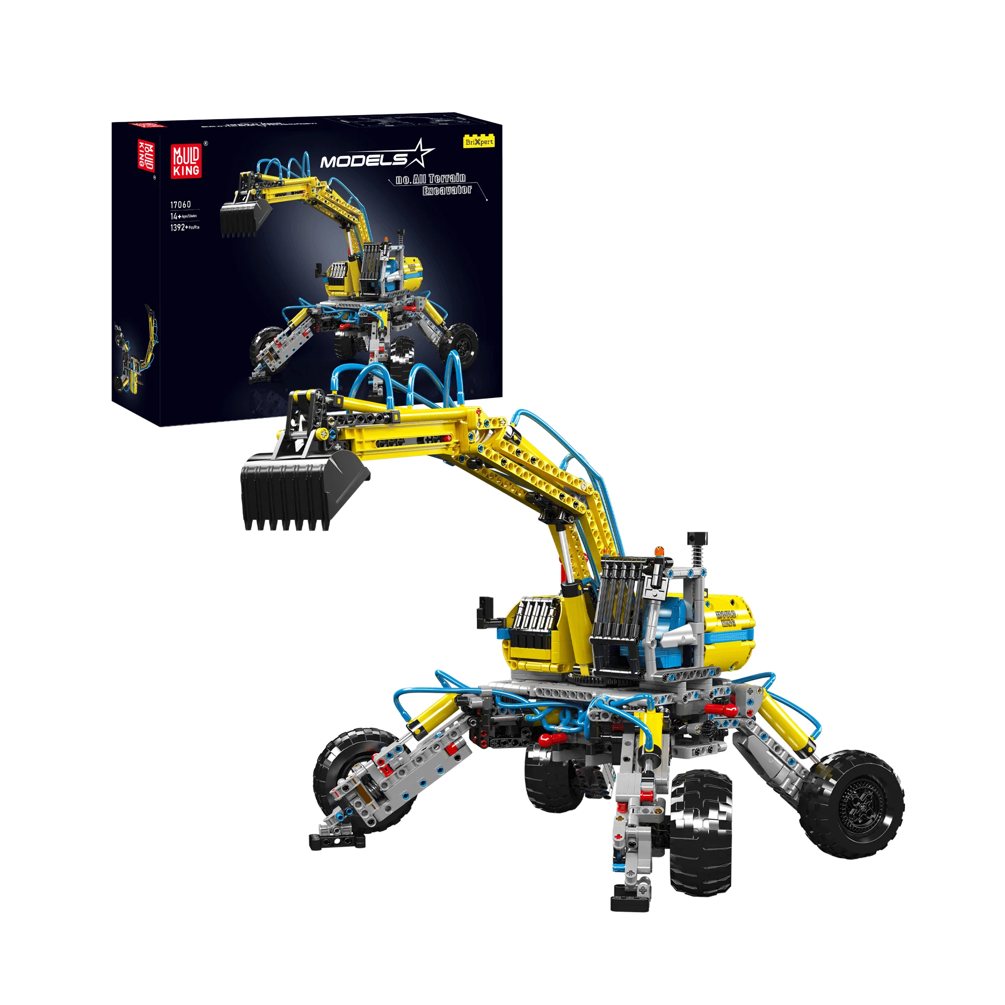 Mould King 17060 All-Terrain Excavator Building Set | 1,392 Pcs