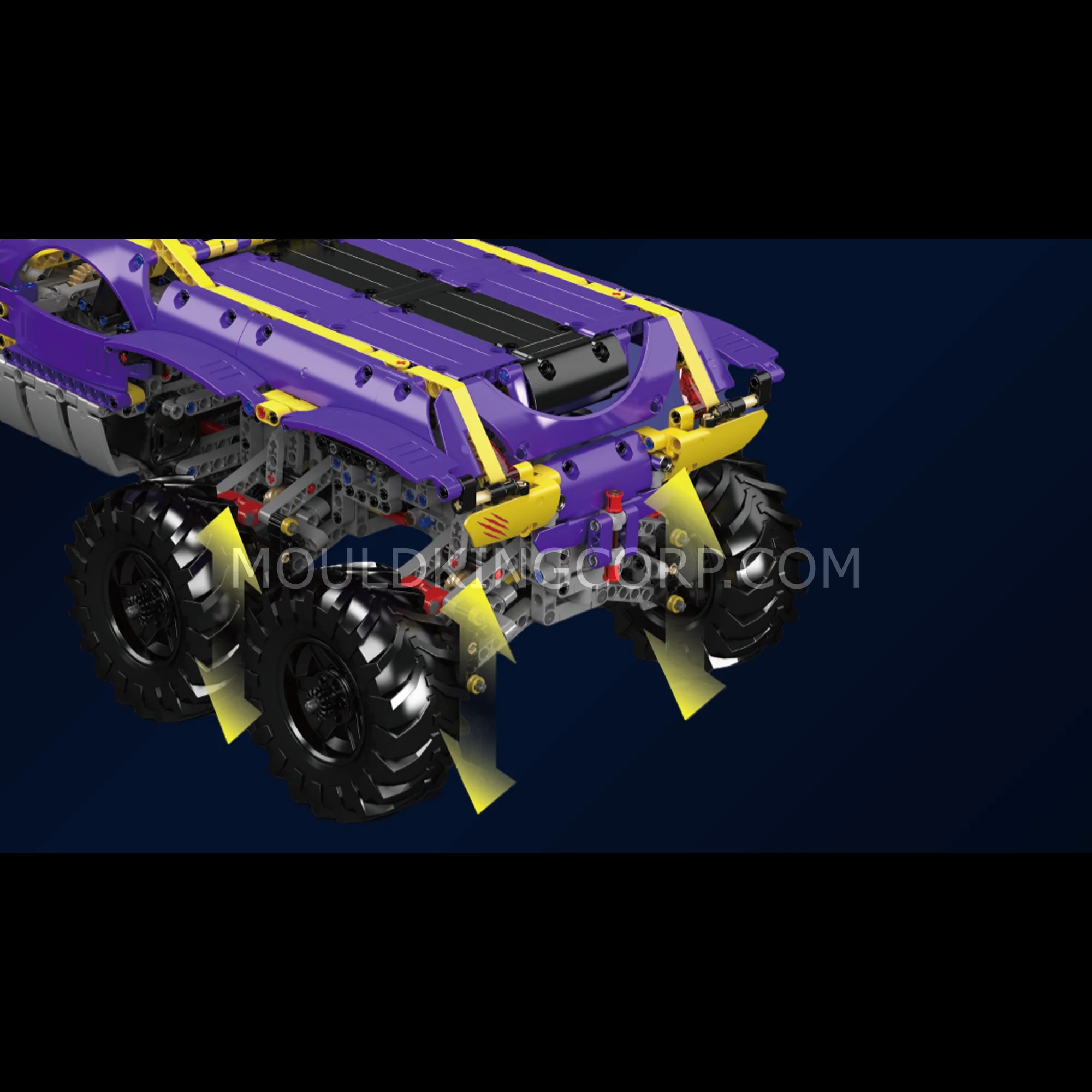 Mould King 18009 Purple Gold Tiger 6x6 Climbing Truck RC Building Set | 2,014 Pcs - Image 3