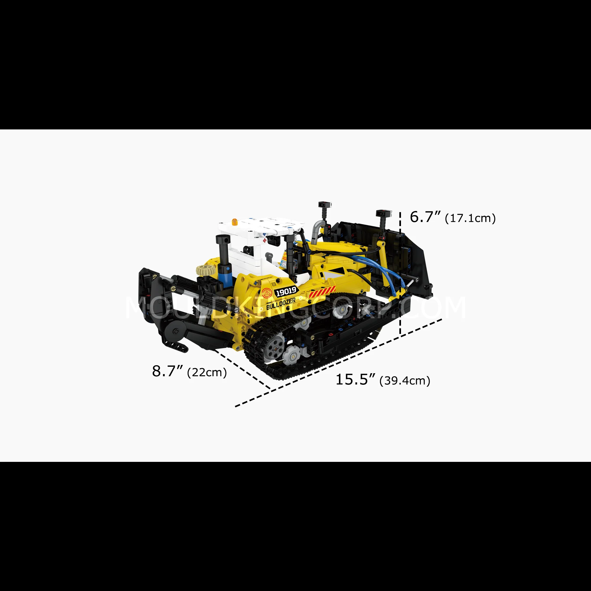 Mould King 19019 PR756 Bulldozer Pneumatic Engineering Construction Building Set | 1,200 Pcs - Image 6
