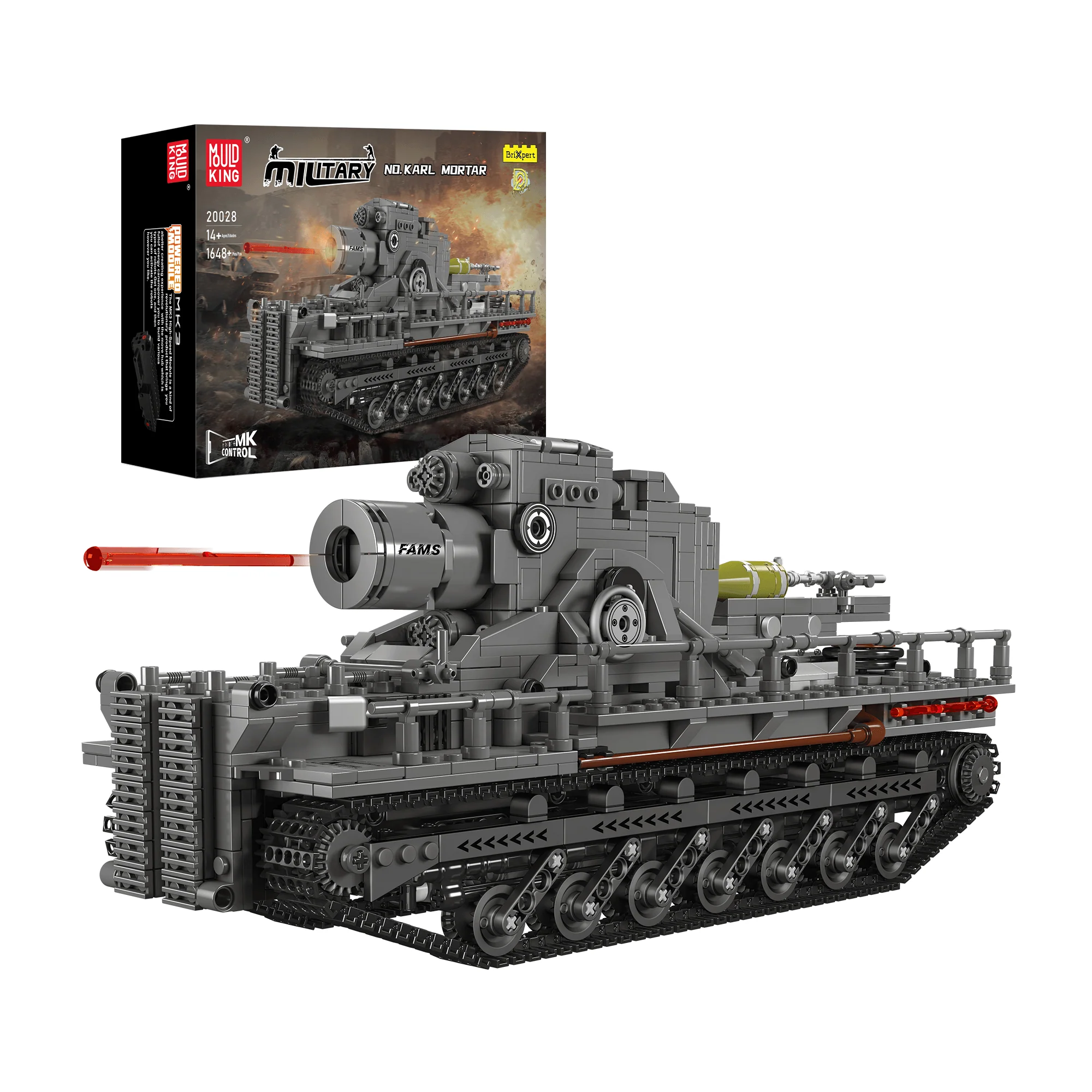 Mould King 20028 Remote Controlled Karl Mortar Tank Building Set | 1,648 Pcs