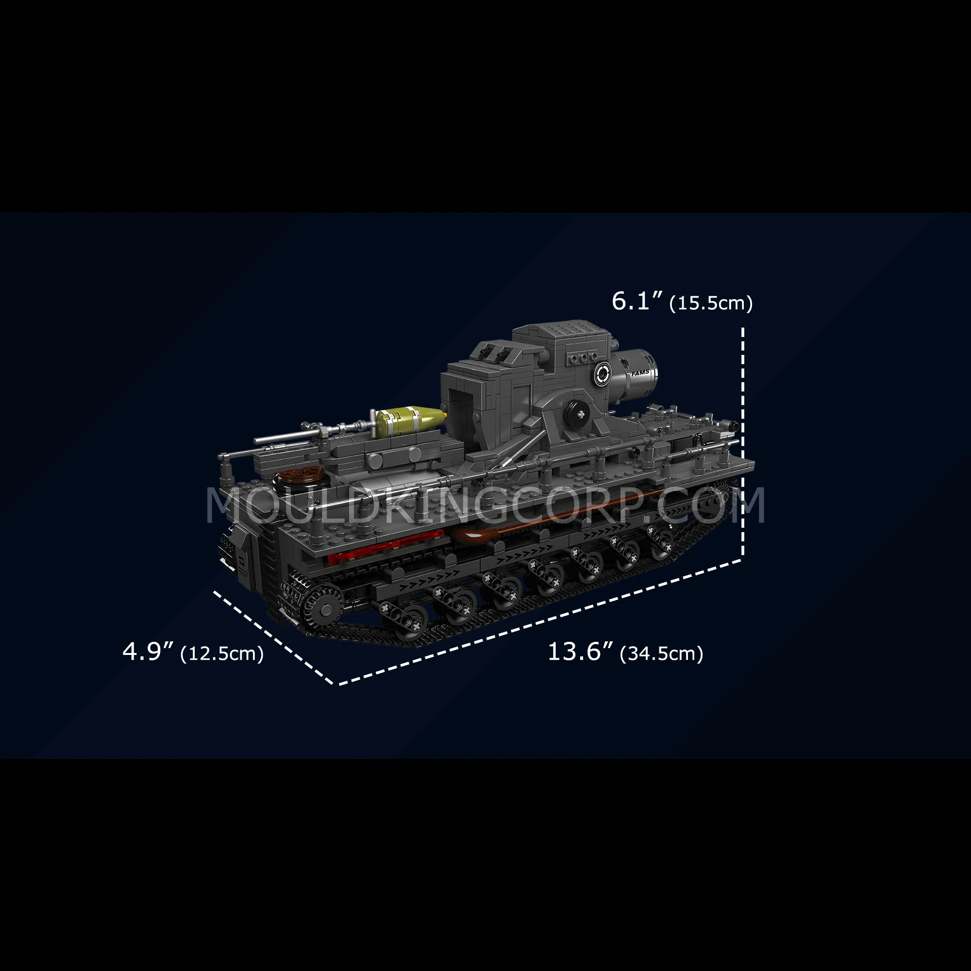 Mould King 20028 Remote Controlled Karl Mortar Tank Building Set | 1,648 Pcs - Image 6