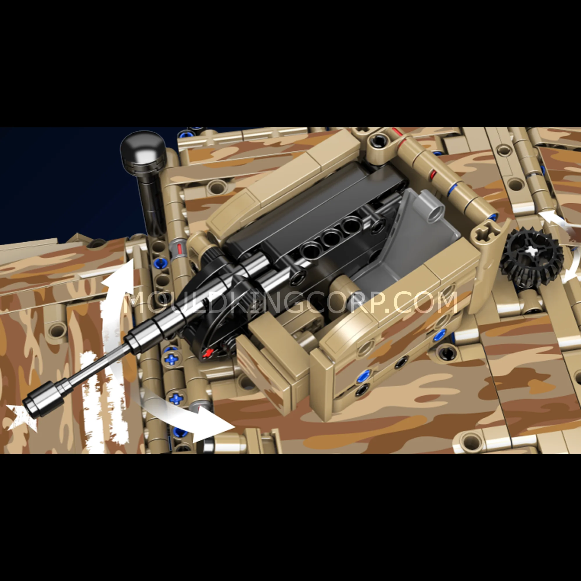 Mould King 20047 Remote-Controlled Desert Tracked Humvee Building Set | 2,094 Pcs - Image 4