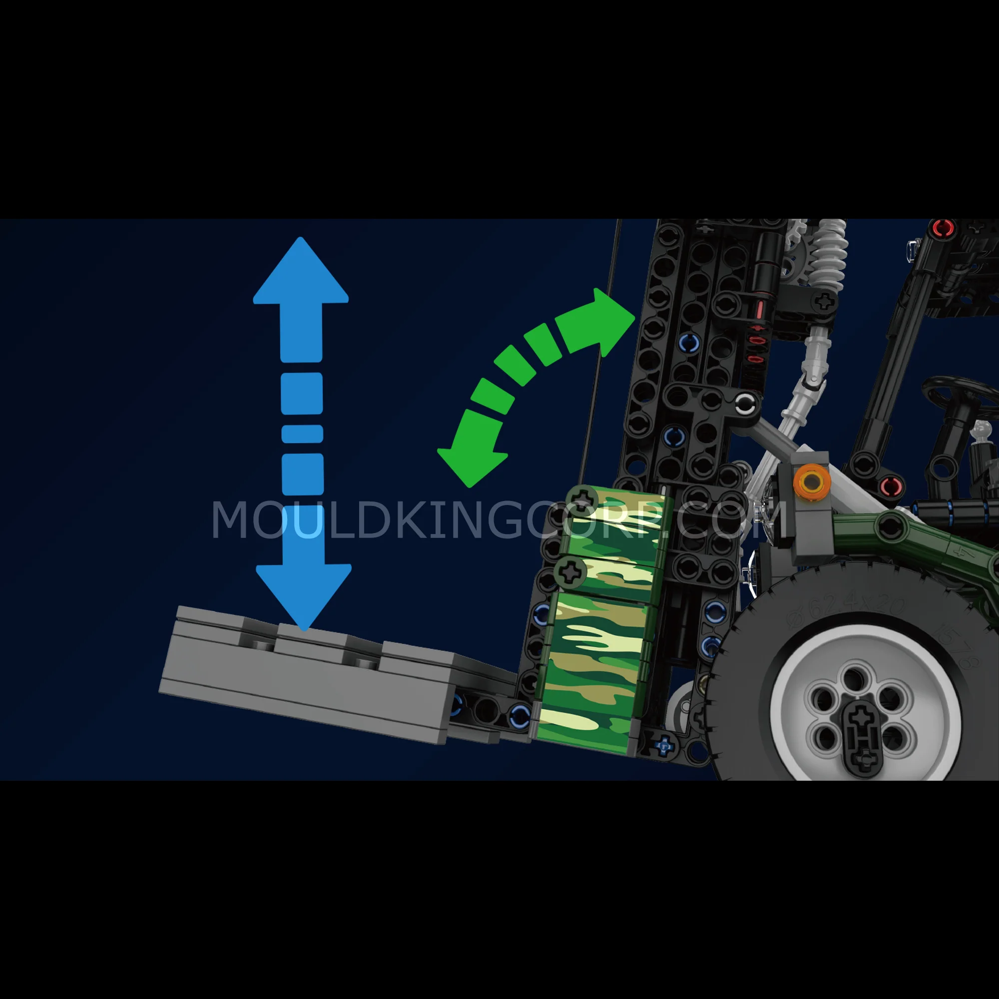 Mould King 20050 All-Terrain Forklift Building Set | 1,312 PCS - Image 3