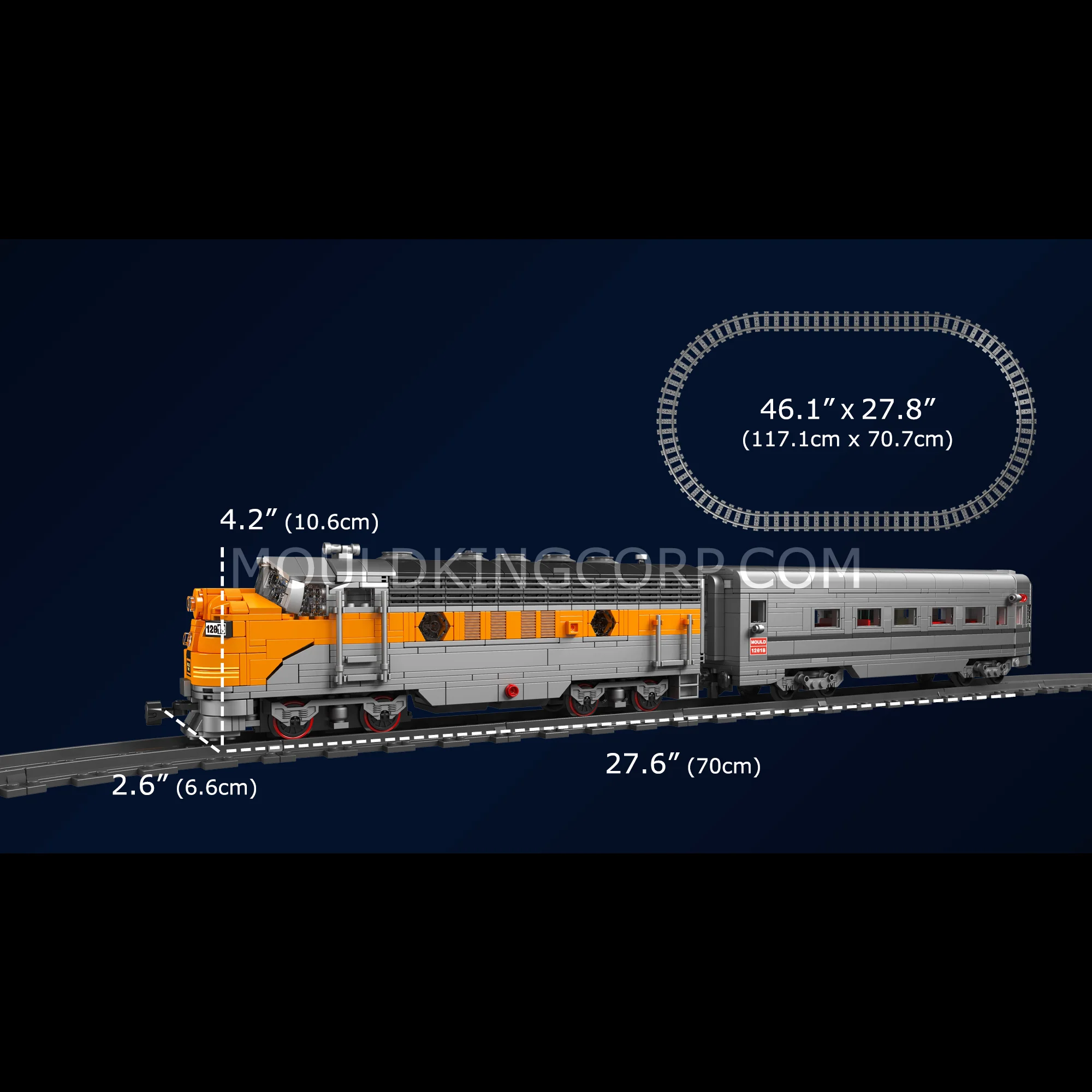 Mould King 12018 USA EMD F7 WP Diesel Locomotive | 1,541 Pcs - Image 6