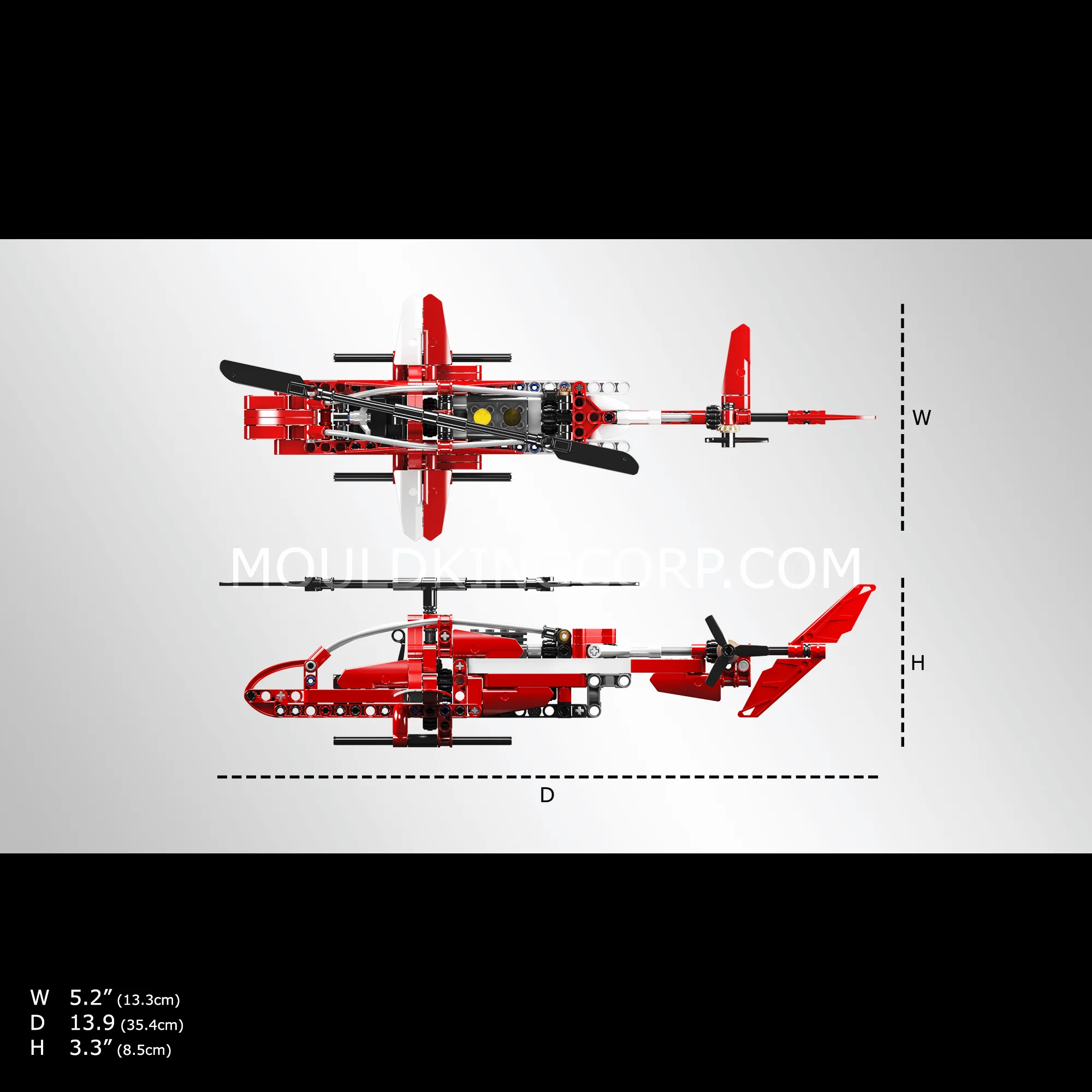 Mould King 24022 Sparrow Helicopter Building Toy Set | 266 PCS - Image 5