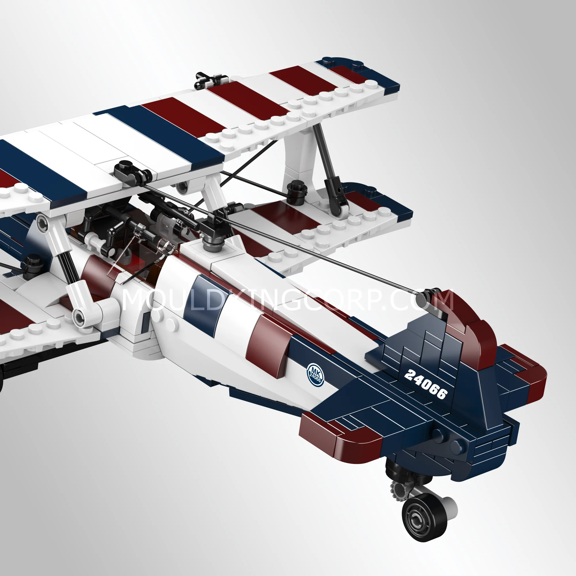Mould King 24066 American Racing Biplane Building Set | 540 Pcs - Image 4