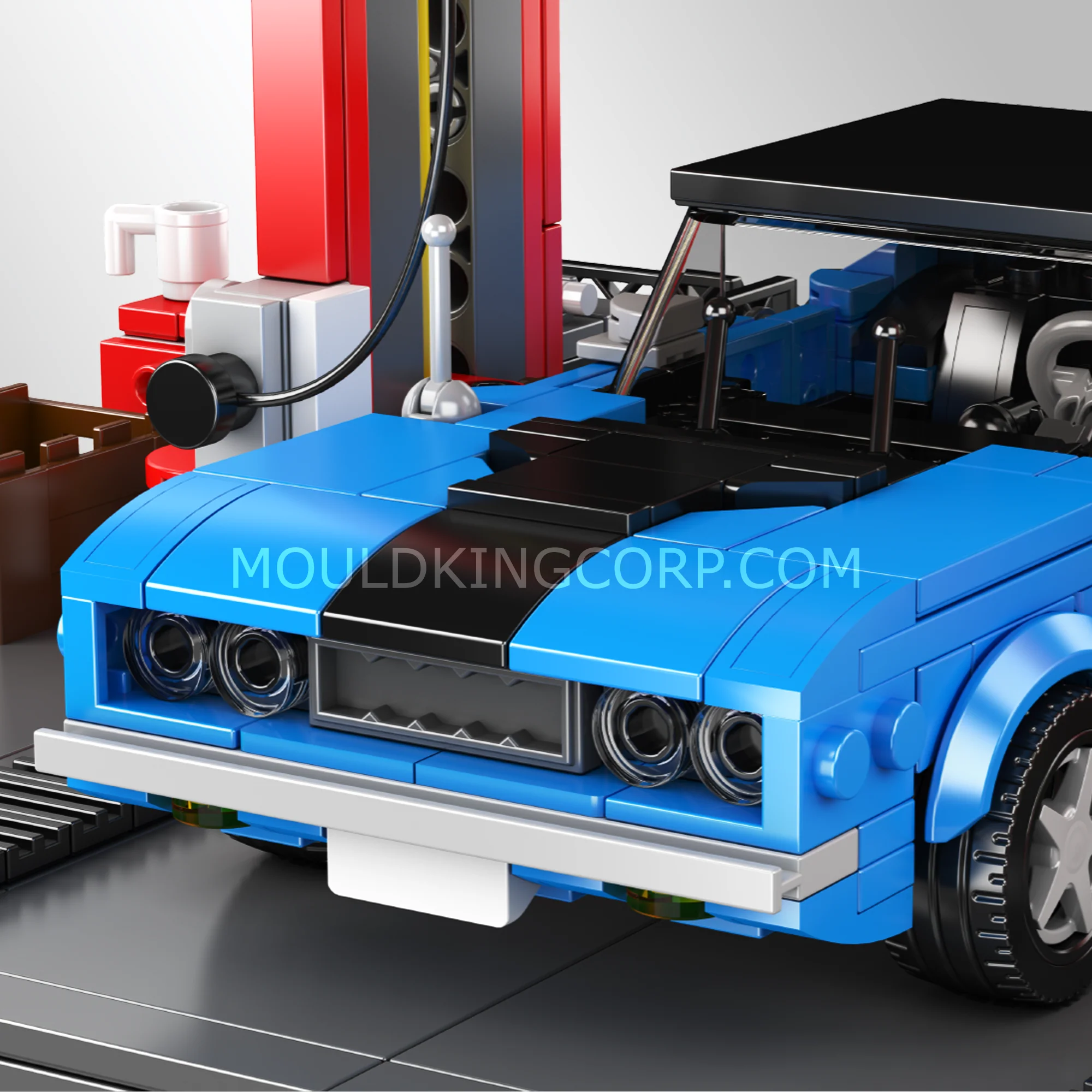 Mould King 24086 Garage Workshop & Challenger Muscle Car Building Set | 858 Pcs - Image 3