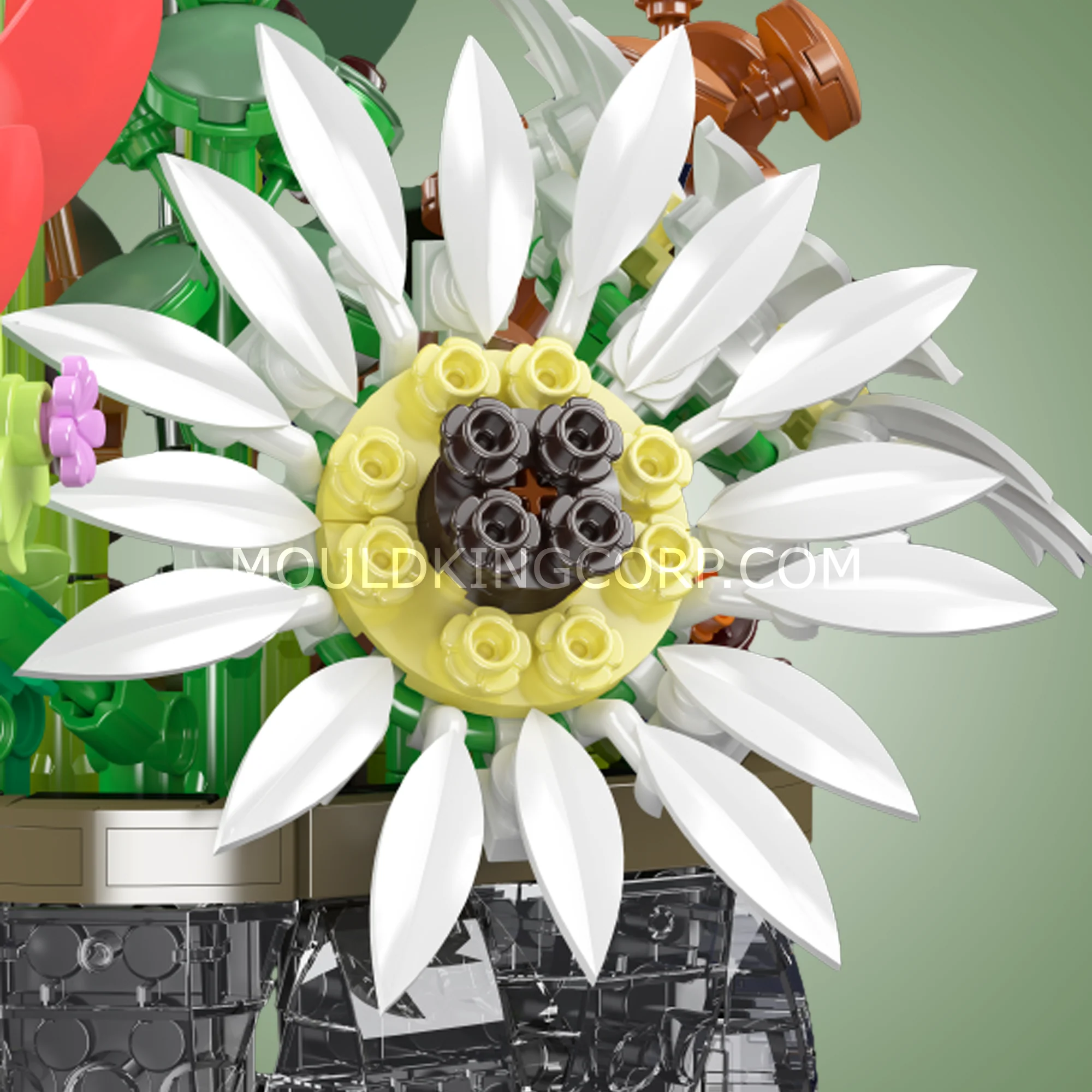 Mould King 24107 Daisy Flower Pot Botanical Building Set |  1,157 Pcs - Image 4