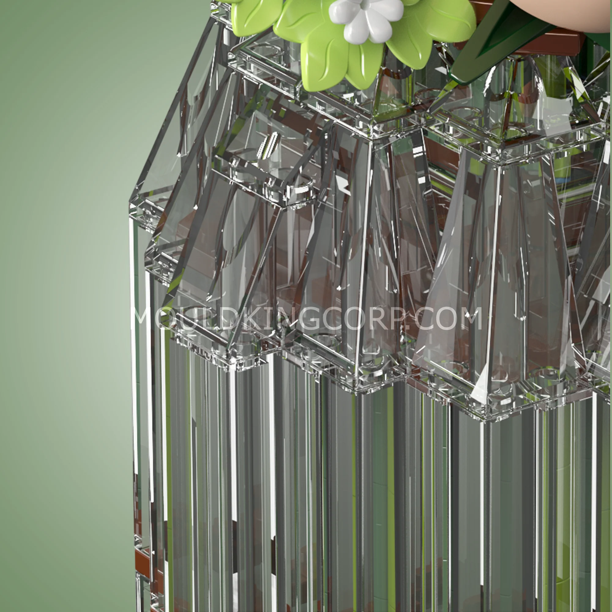 Mould King 24109 White Rose Flower Bouquet Building Set | 981 Pcs - Image 5