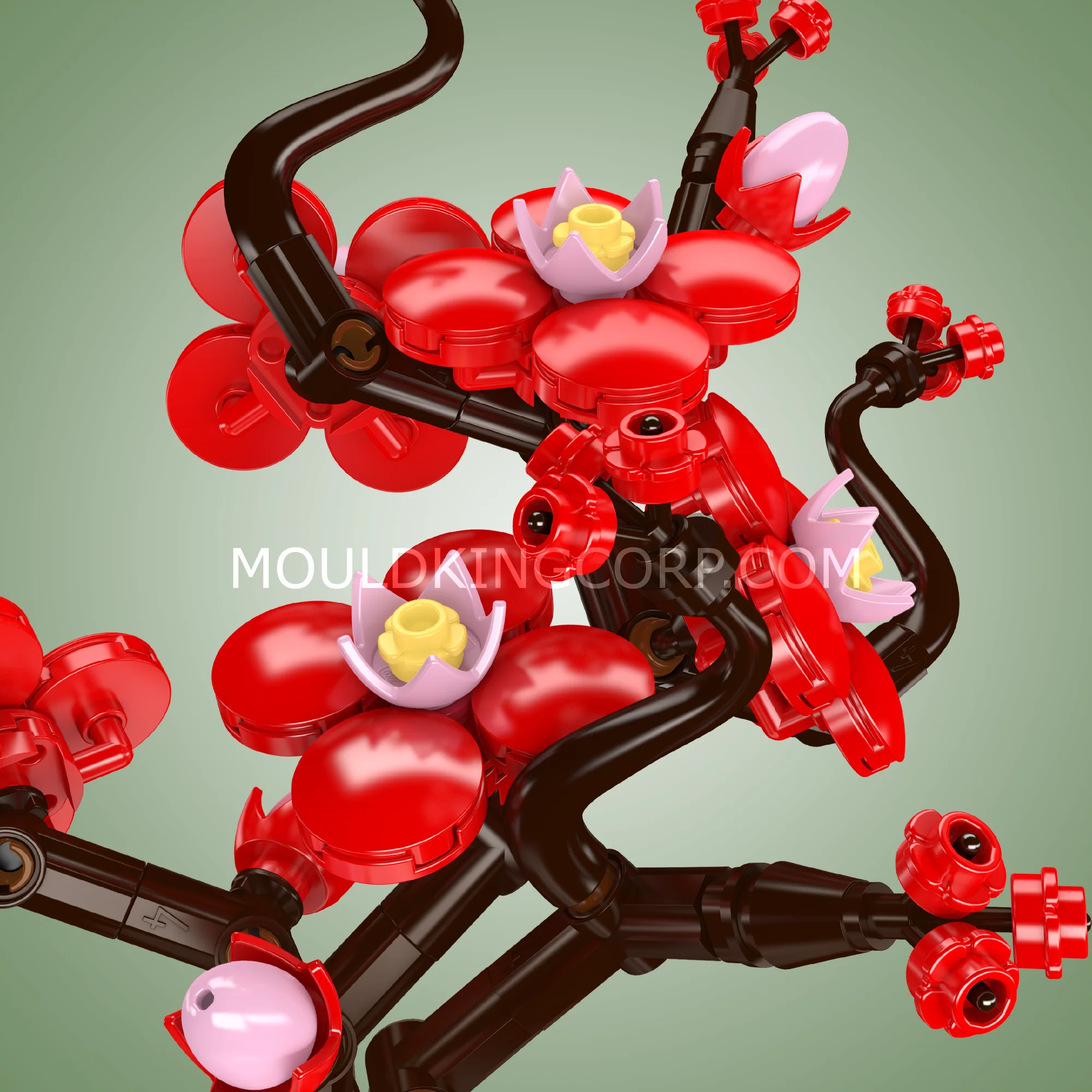 Mould King 24120 Plum Blossom Botanical Building Set | 393 Pcs - Image 2