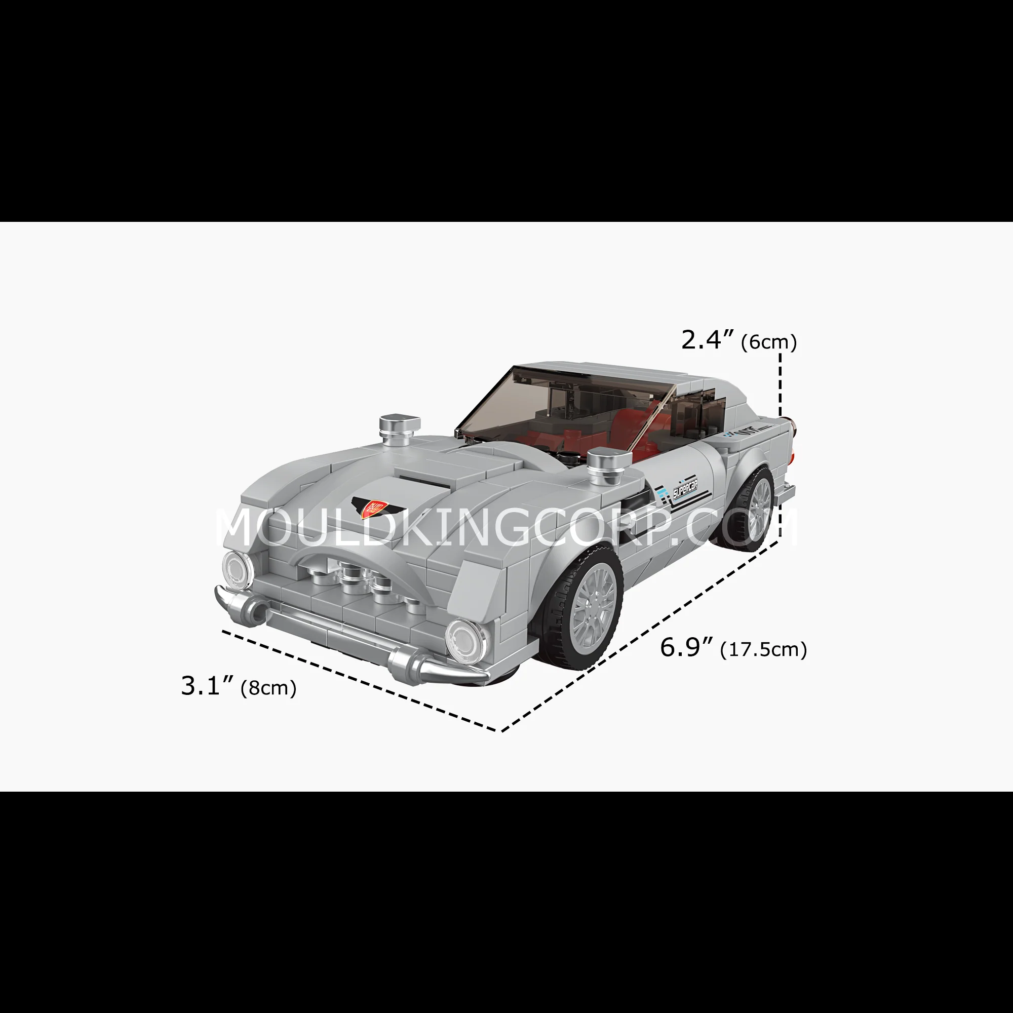Mould King 27050 Silver Martin 007 Supercar Building Set | 348 Pcs - Image 6