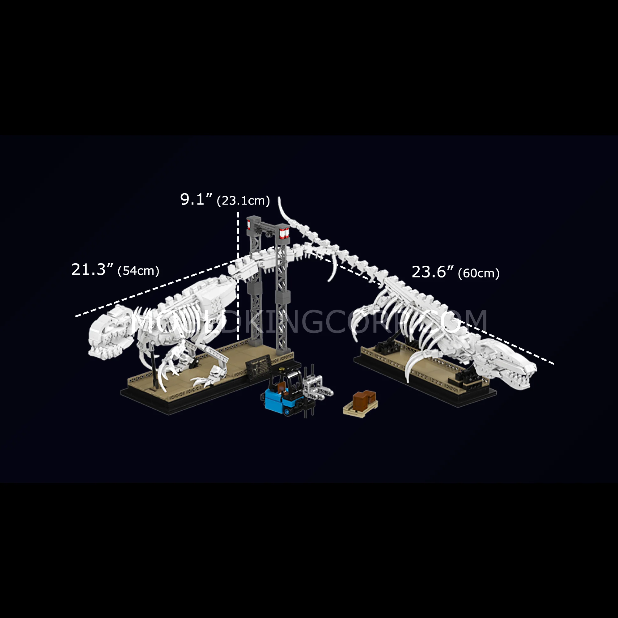 Mould King 29005 Mosasaurus & Velociraptor Fossil Display Model Building Set | 1418 Pcs - Image 5