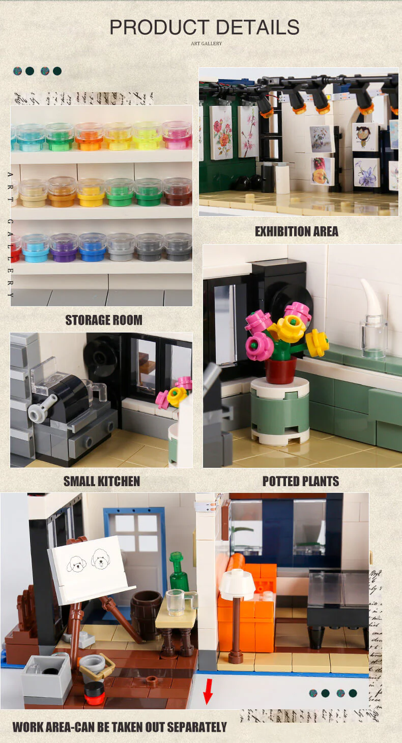 Mould King 16043 Art Gallery Showcase 3-Layer MOC Building Set | 3,536 PCS - Image 5