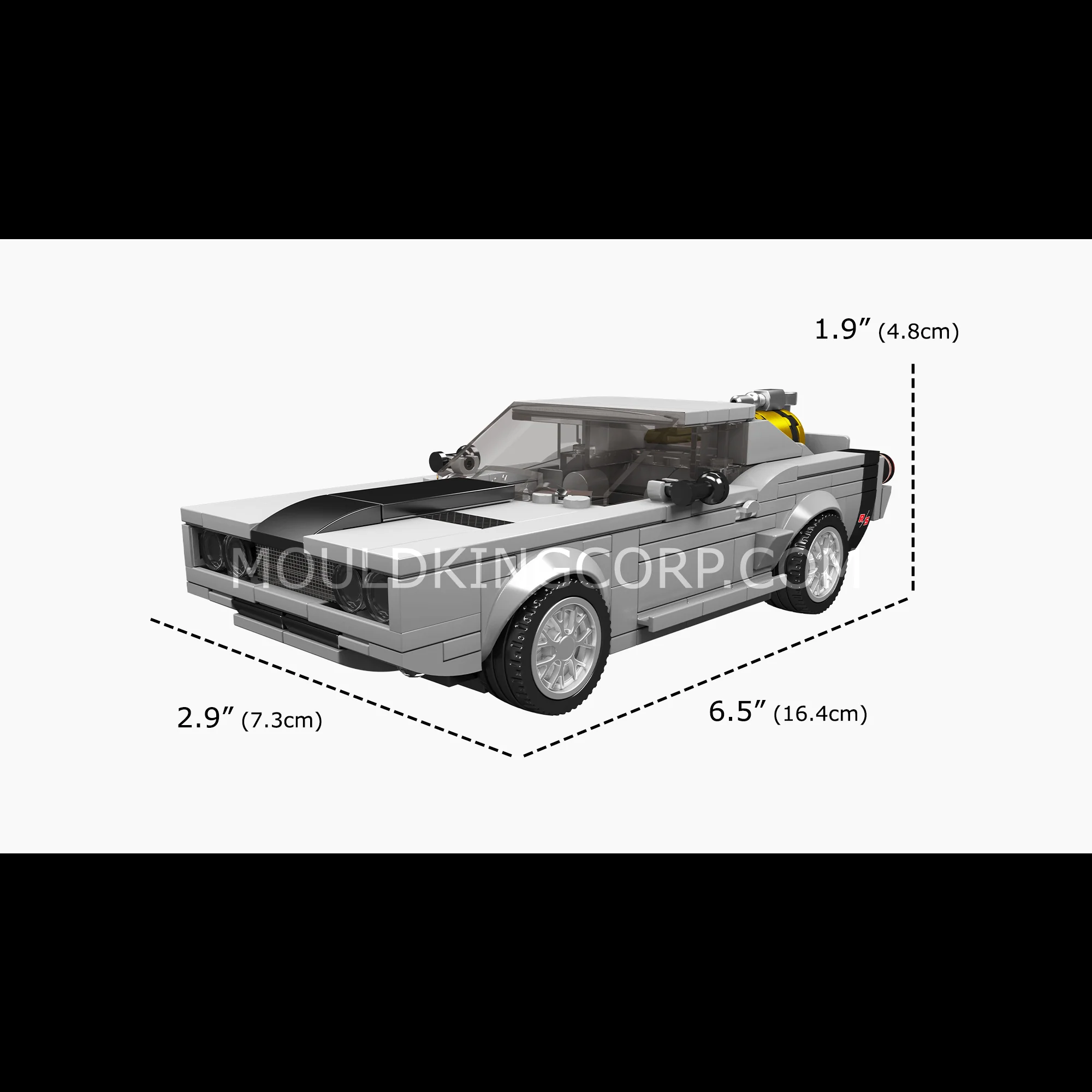 MOULD KING 27035 Charger Muscle Car Model Building Set | 355 PCS - Image 6