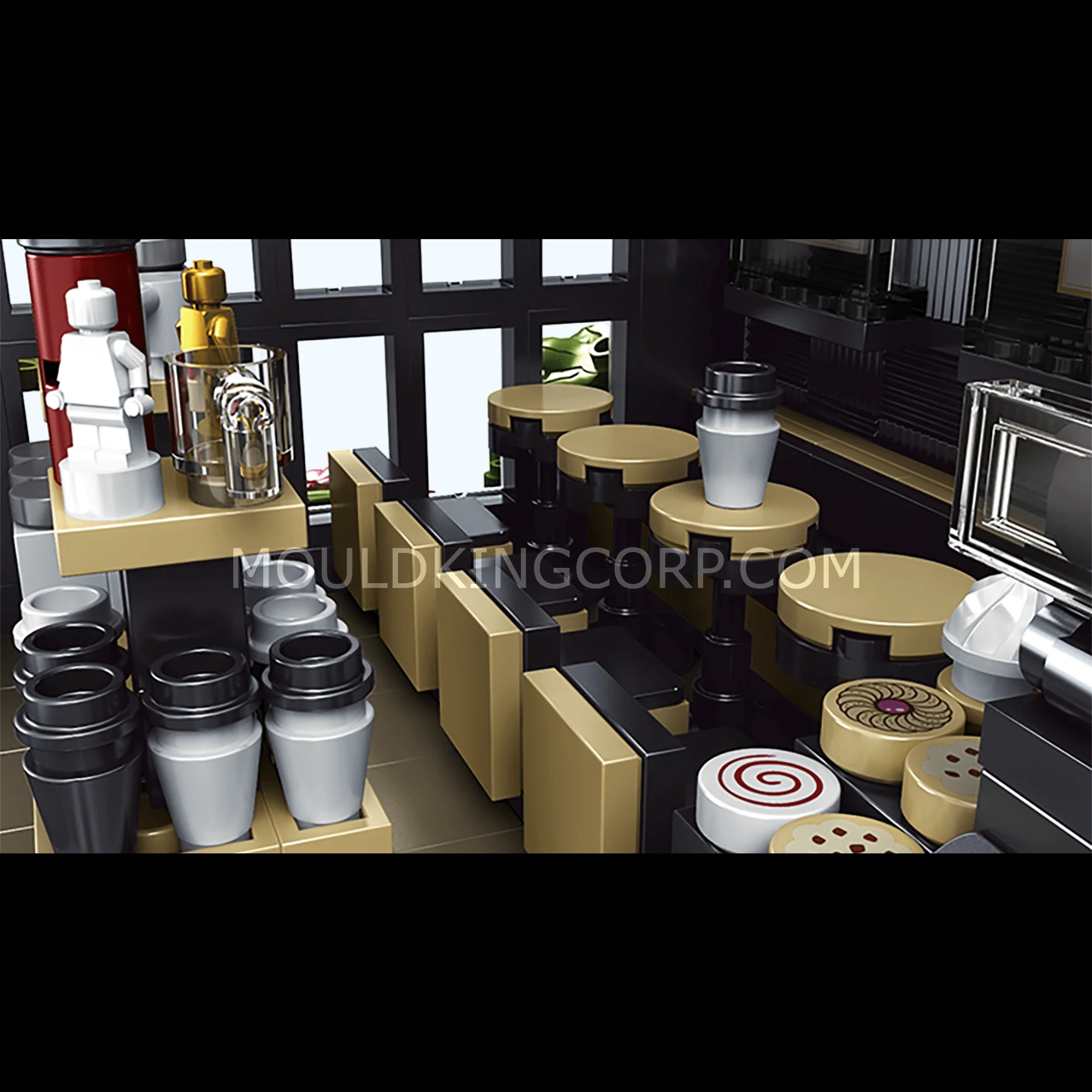 Mould King 16036 Modern Coffee Shop MOC Building Set | 2,728 PCS - Image 3