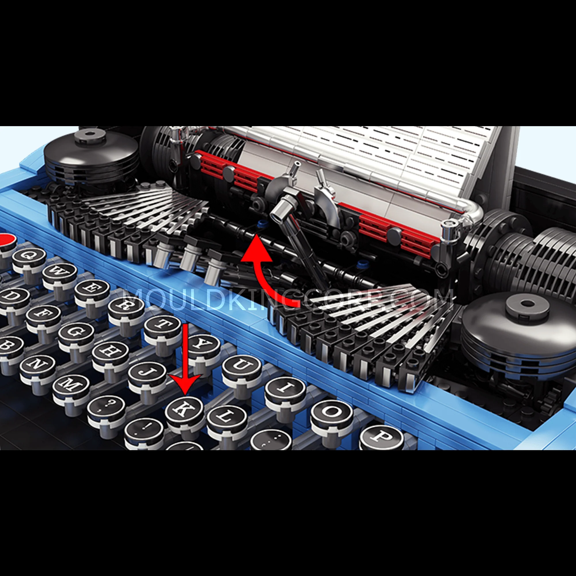 MOULD KING 10032 Retro Typewriter Building Toy Set | 2,139 PCS - Image 3