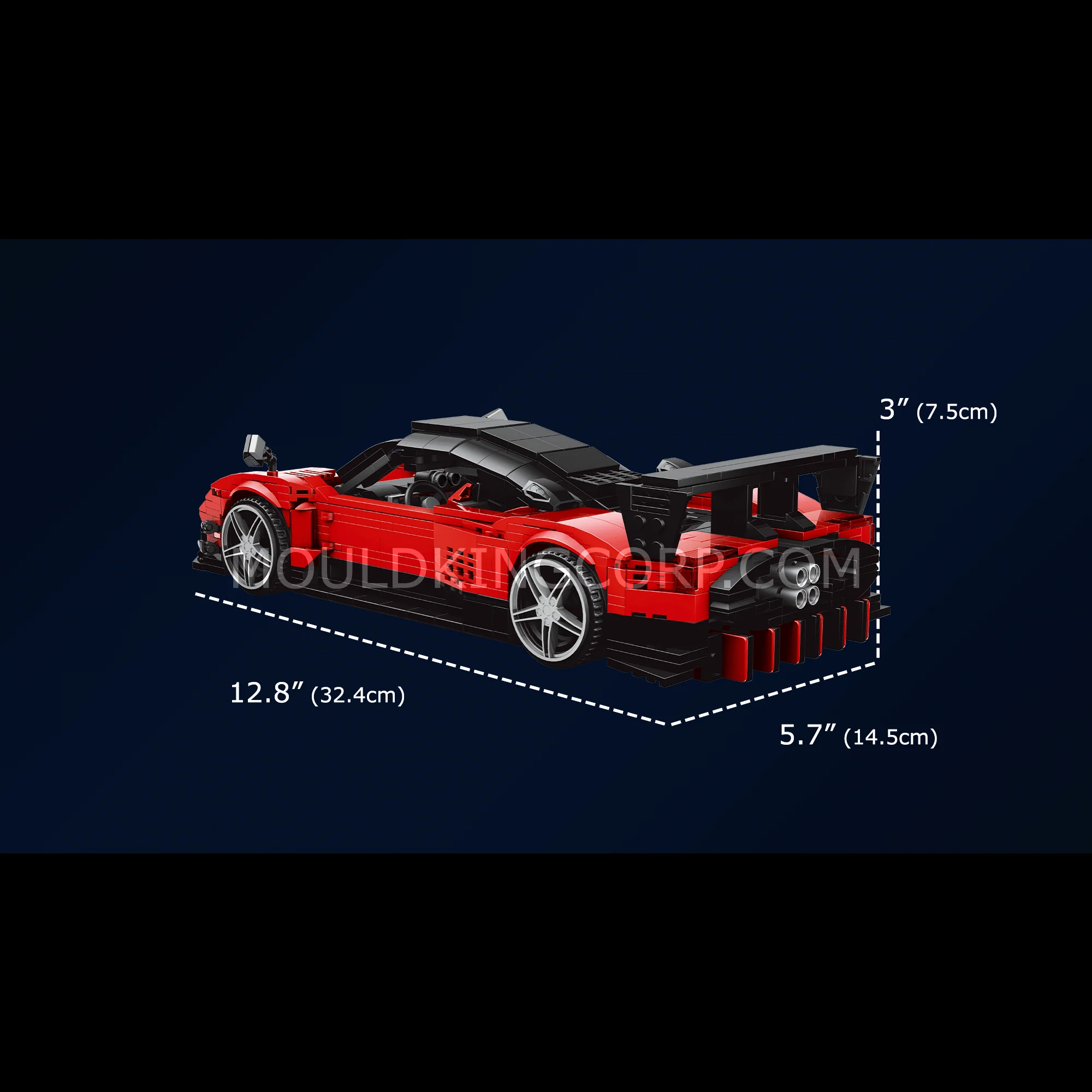 MOULD KING 10041 Zonda R Sports Car Model Building Set | 1,278 PCS - Image 6
