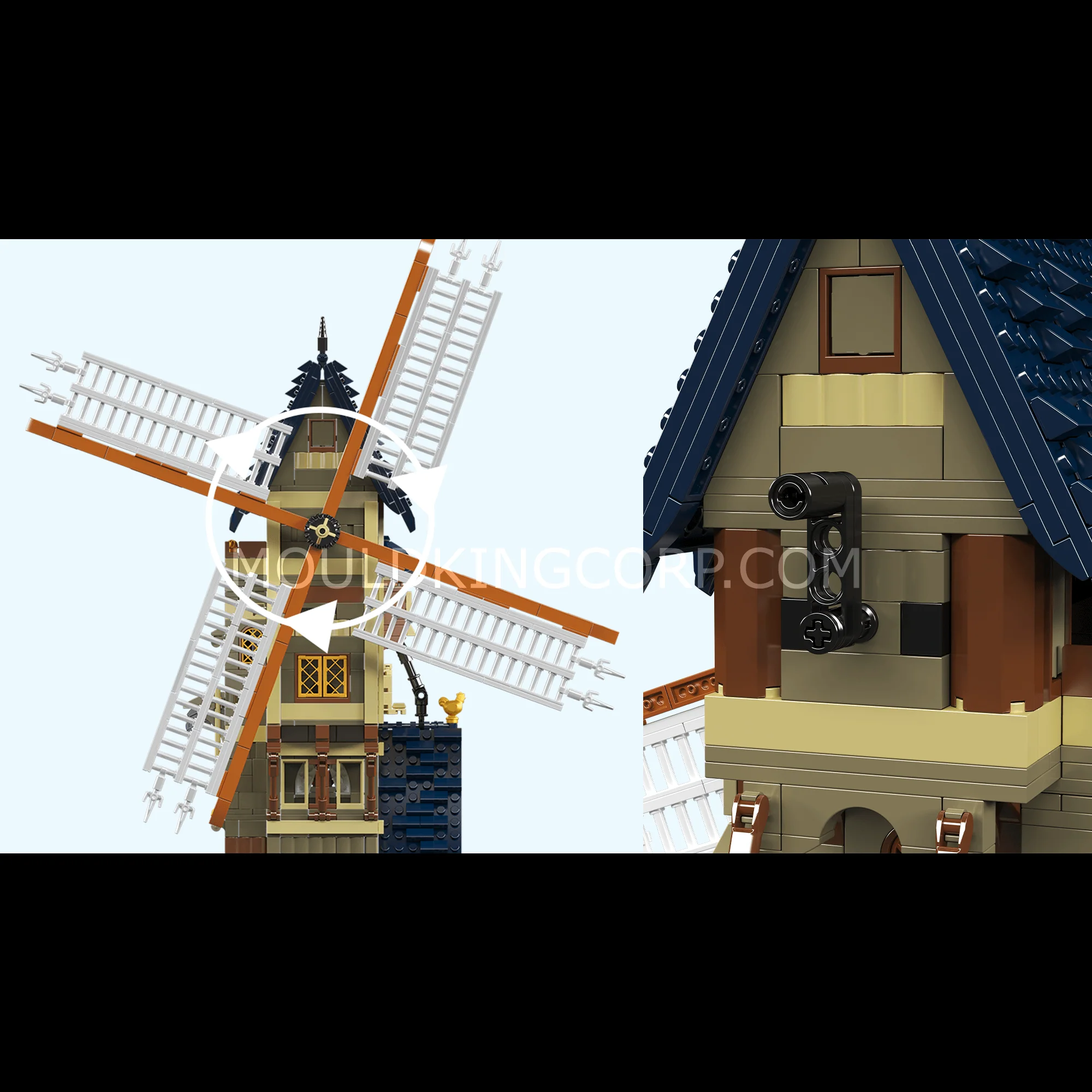 Mould King 10060 Medieval Europe Windmill Building Set | 1,584 Pcs - Image 2