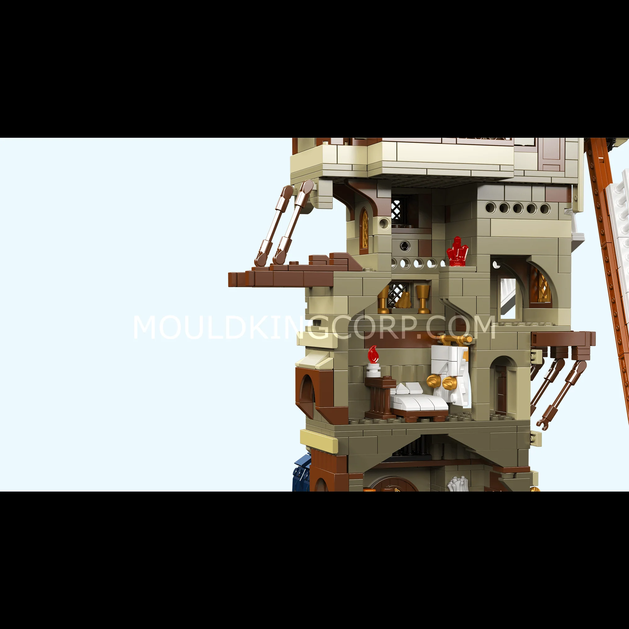 Mould King 10060 Medieval Europe Windmill Building Set | 1,584 Pcs - Image 4