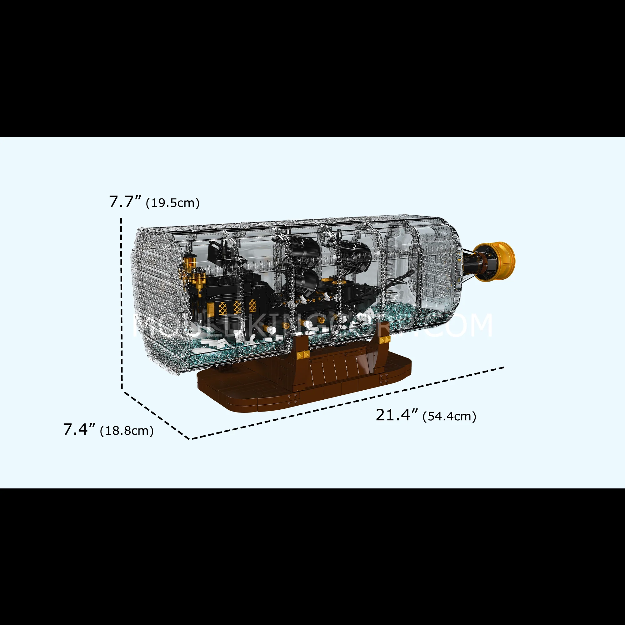 Mould King 10065 Black Pirates Ship-In-a-Bottle Building Set | 2,206 PCS - Image 6