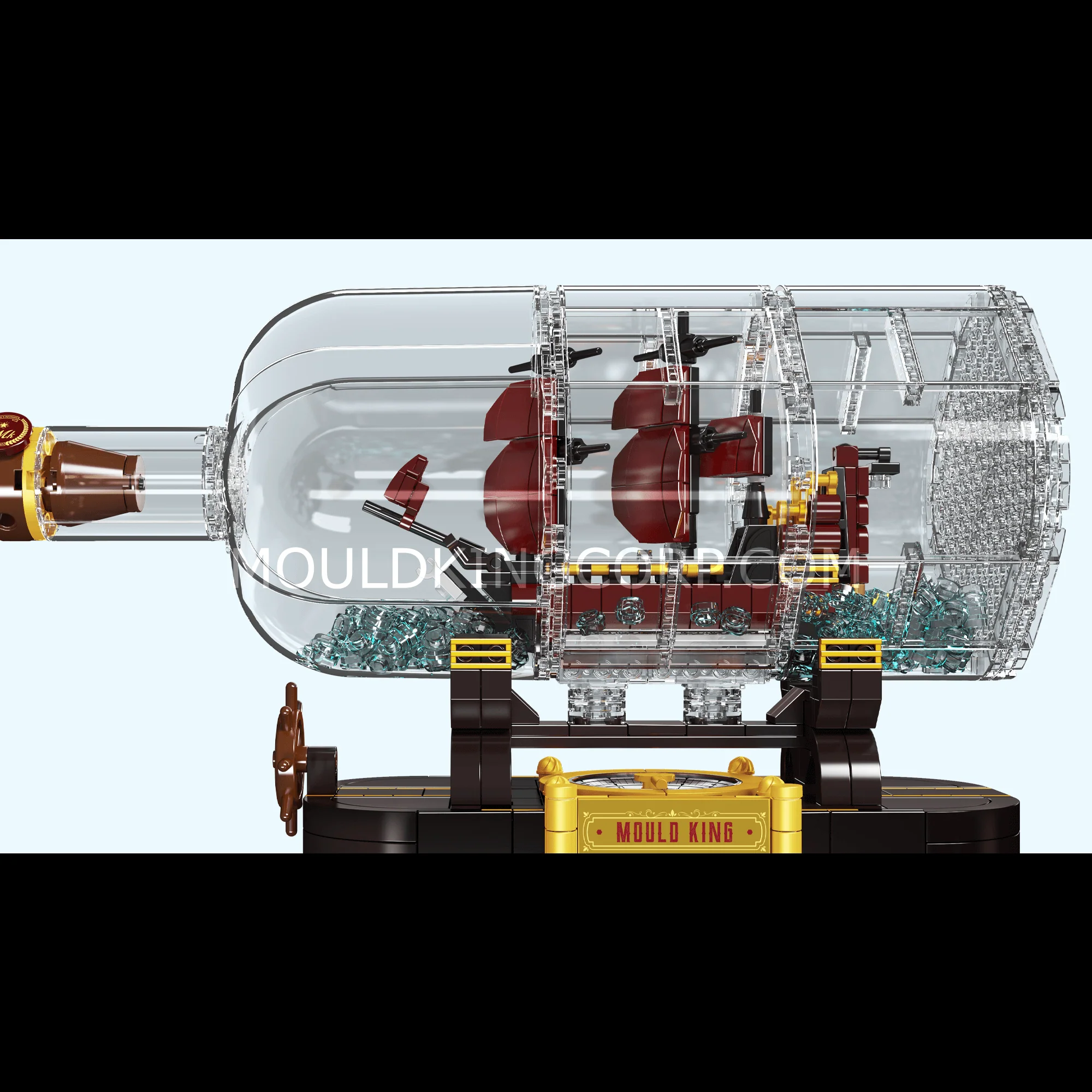 Mould King 10085 The Mini Queen Revenger Ship-In-a-Bottle Building Set | 885 Pcs - Image 5