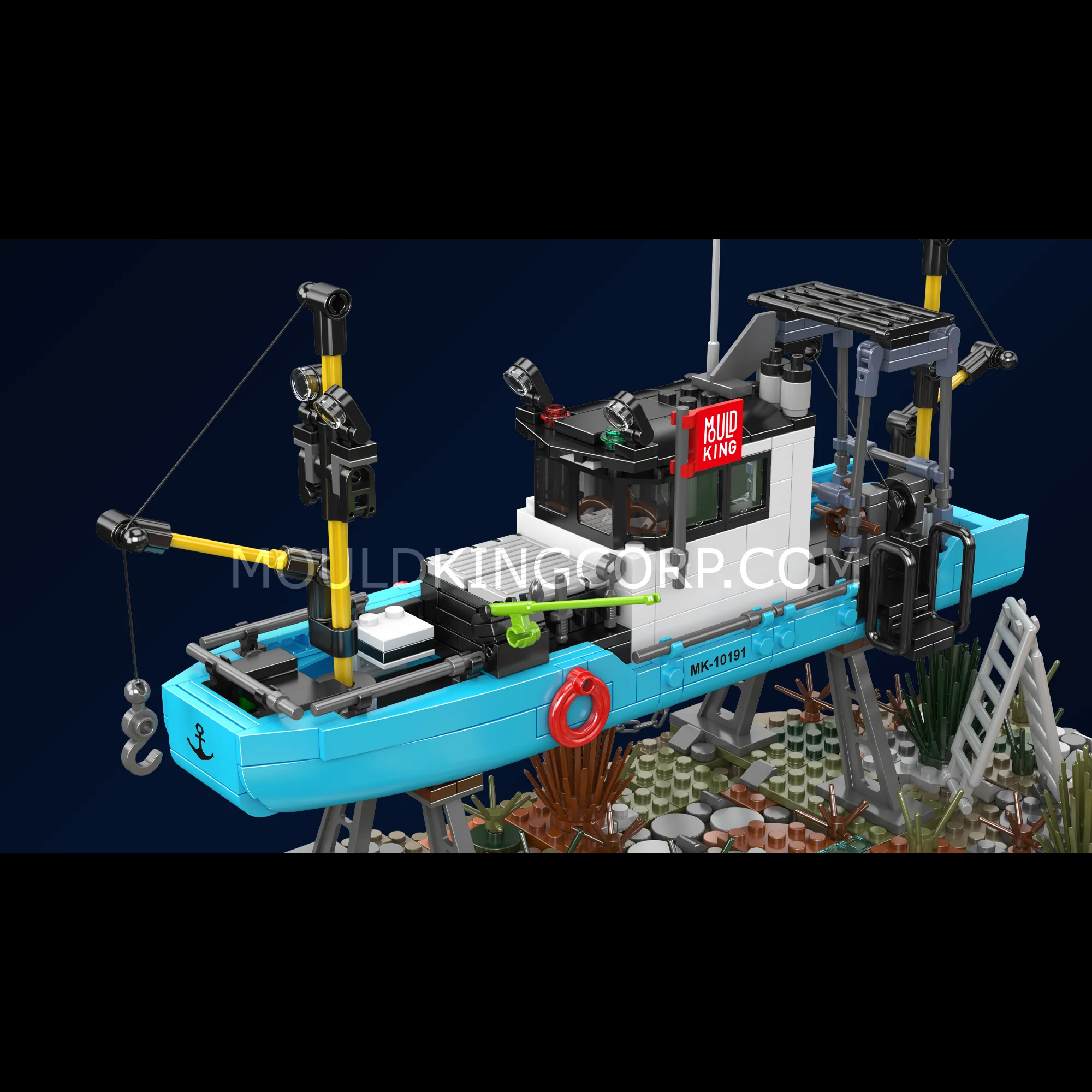 Mould King 10191 Fishing Boat Repair Yard Building Set | 1234 Pcs - Image 2