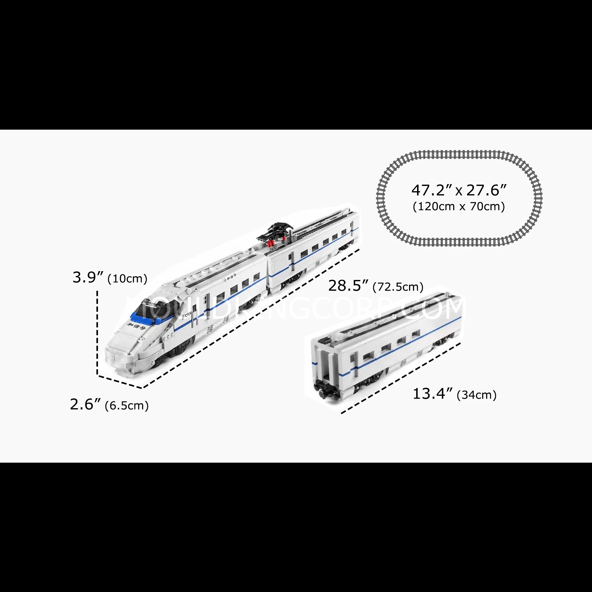 MOULD KING 12002 CRH2 High-speed Train Building Set | 1,808 PCS - Image 6